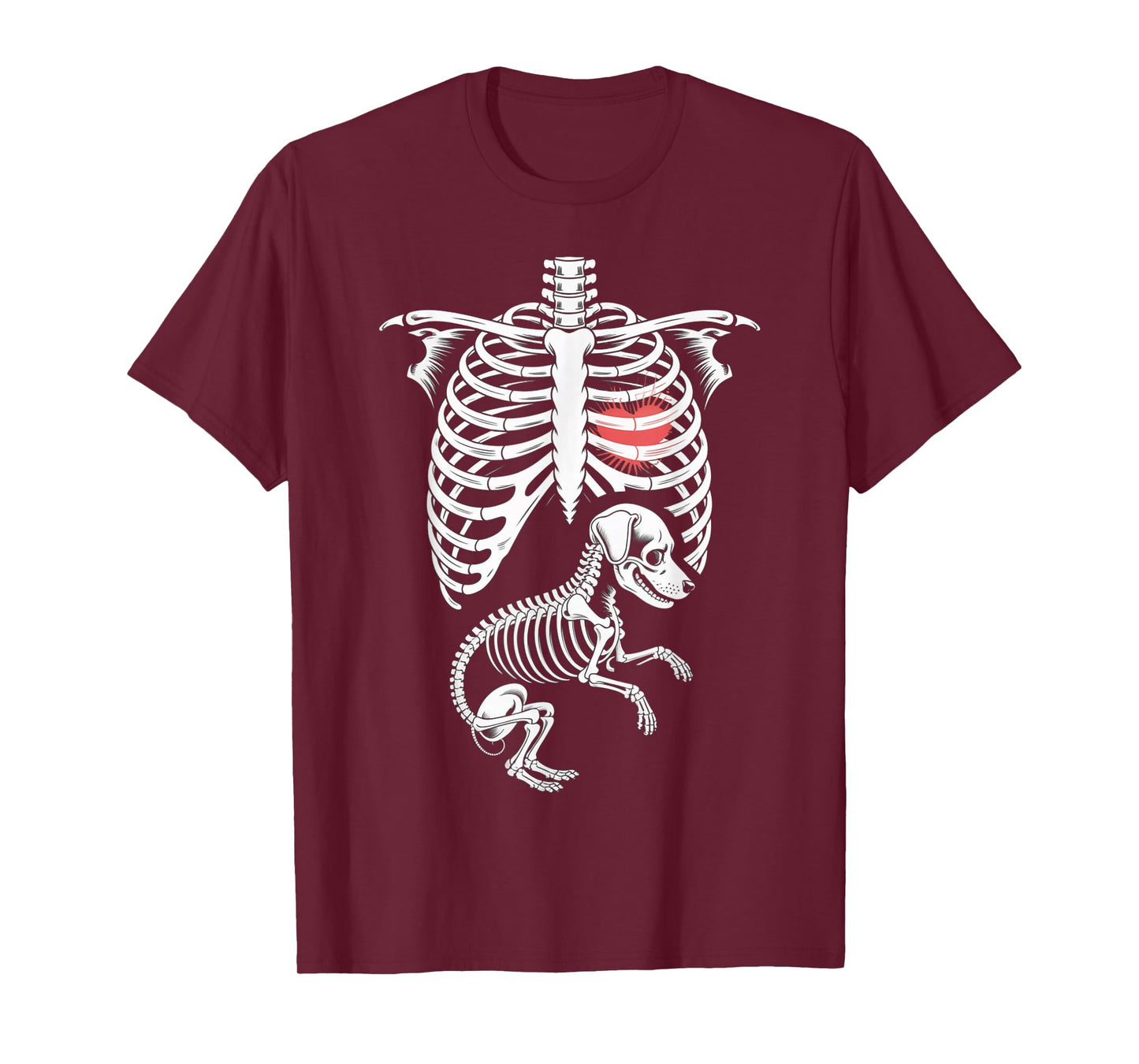 Skeleton Pregnancy Announcement German Shepherd Halloween T-Shirt