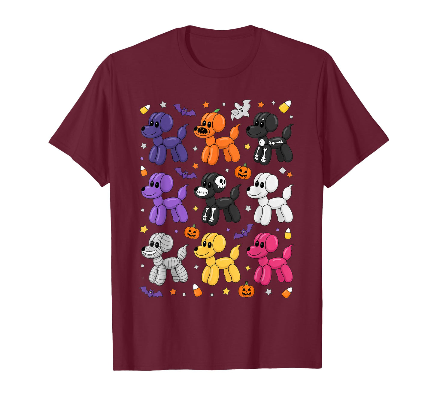 Balloon Dog Costume Pattern Cute Spooky Halloween Women Men T-Shirt