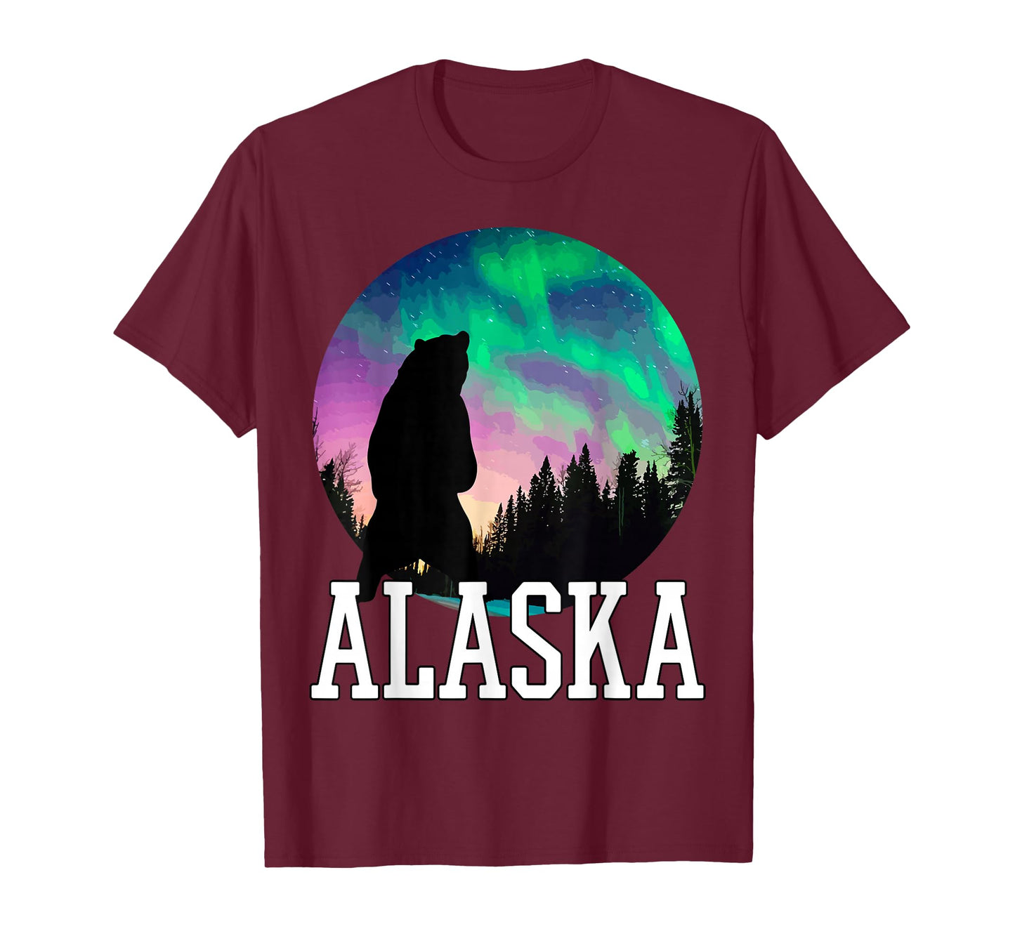 Alaska Nothern Lights Holiday View T-Shirt
