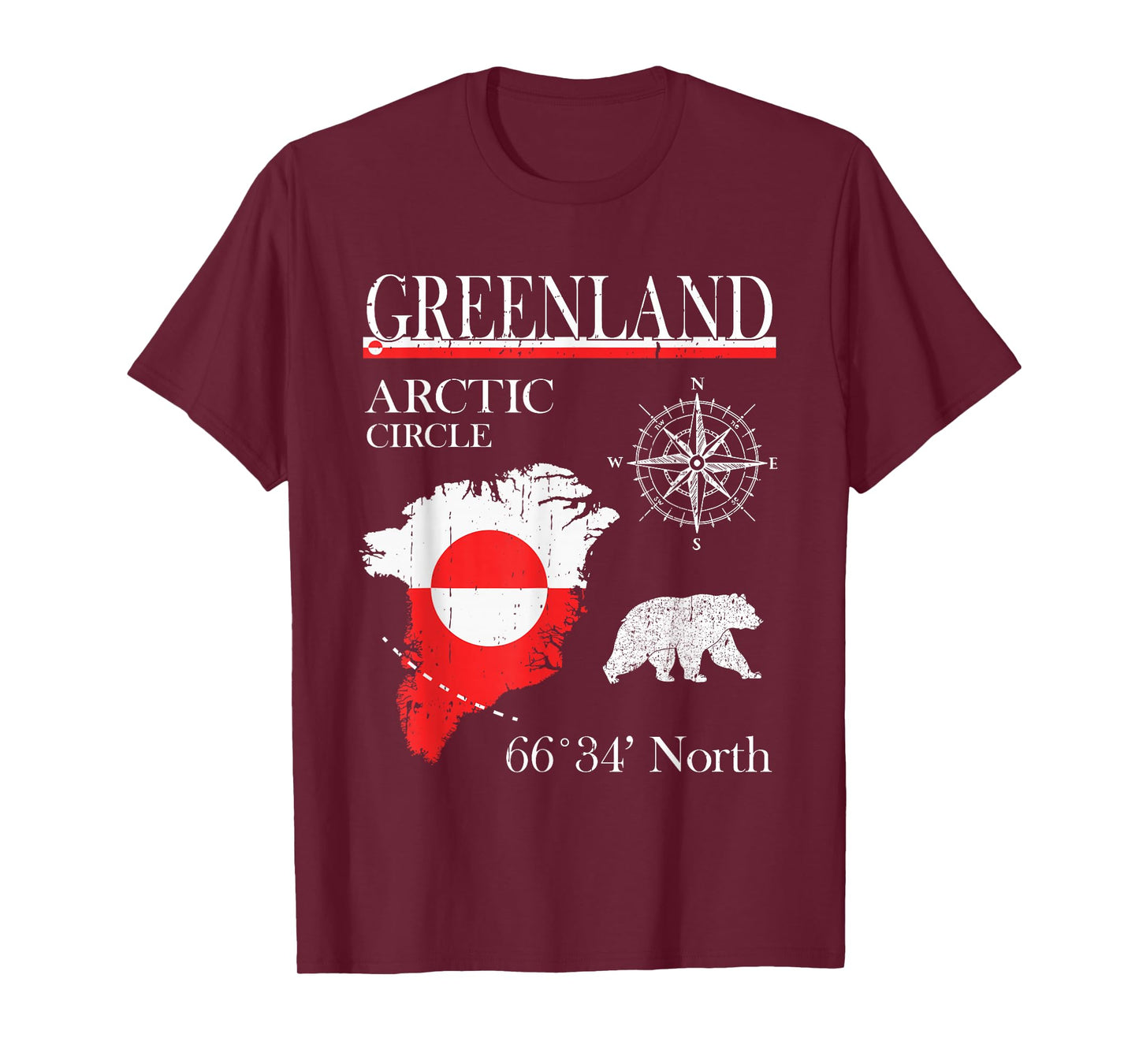 Greenland Arctic Circle - Polar Circle North Grönland Flag T-Shirt