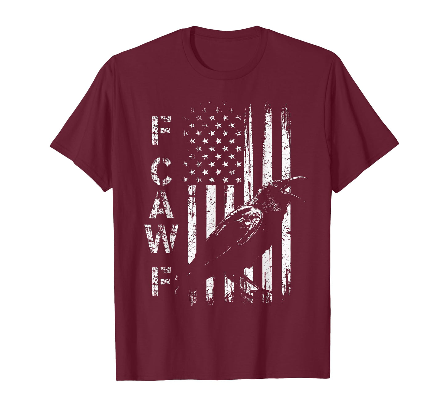 F Caw F Crow American Flag F-Caw-F Grunge Bird Cawing T-Shirt