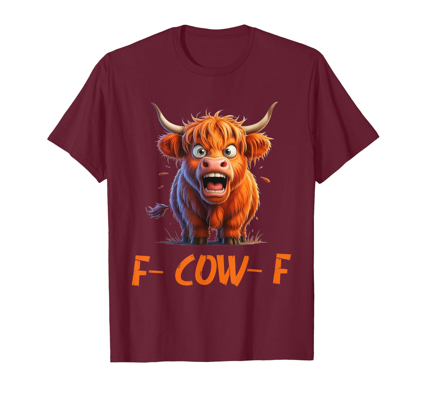 Cow F-Cow-F Funny F-Caw-F Highland Cow Adult Humor Meme Men T-Shirt