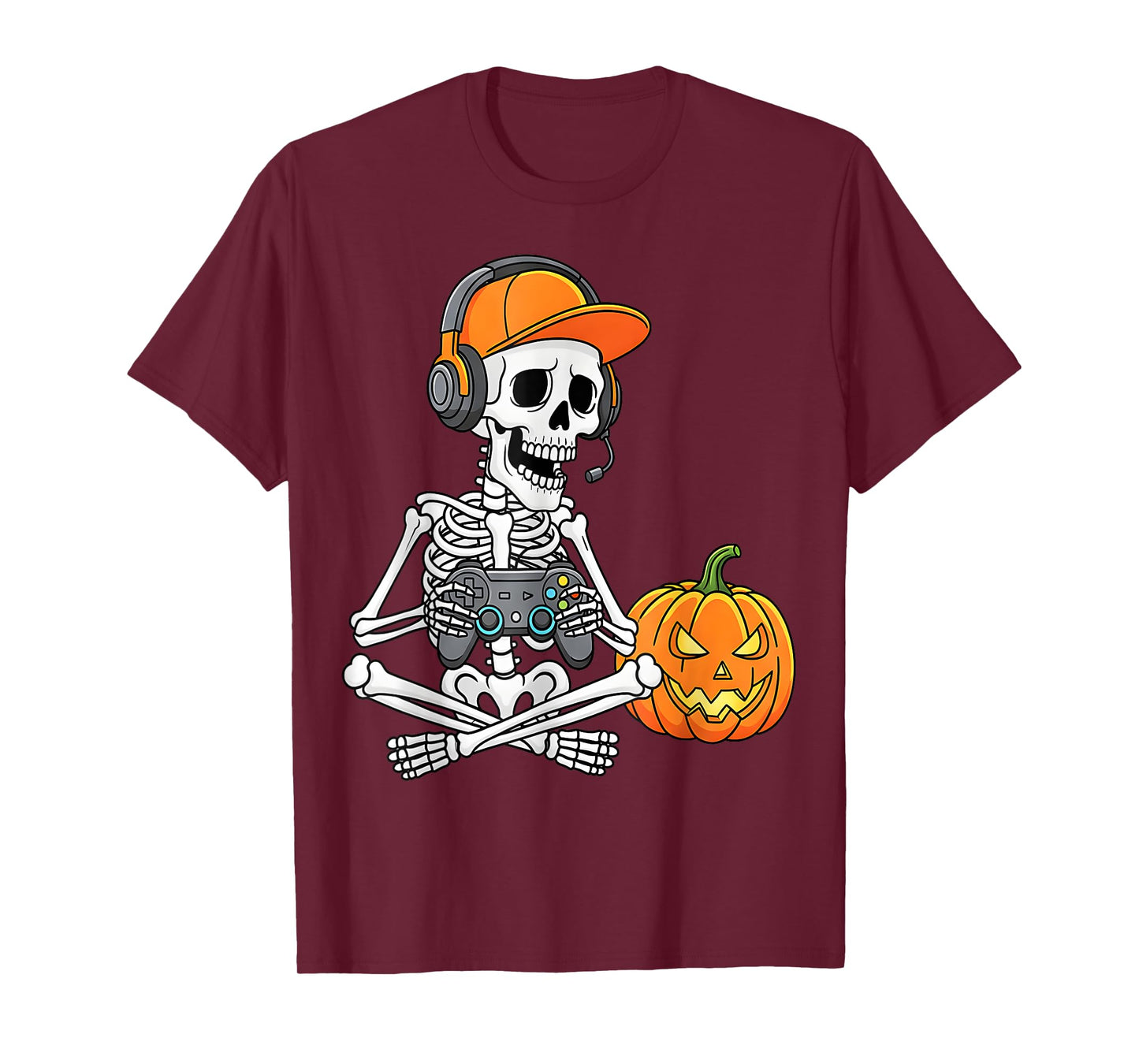 Halloween Skeleton Gamer Video Gaming Funny Gaming Skeleton T-Shirt