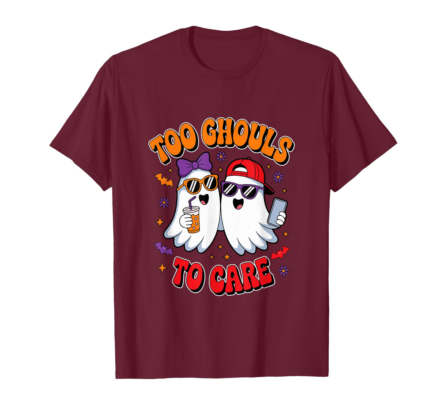 Too Ghouls to Care Halloween Couple Boos Drinking Coffee T-Shirt