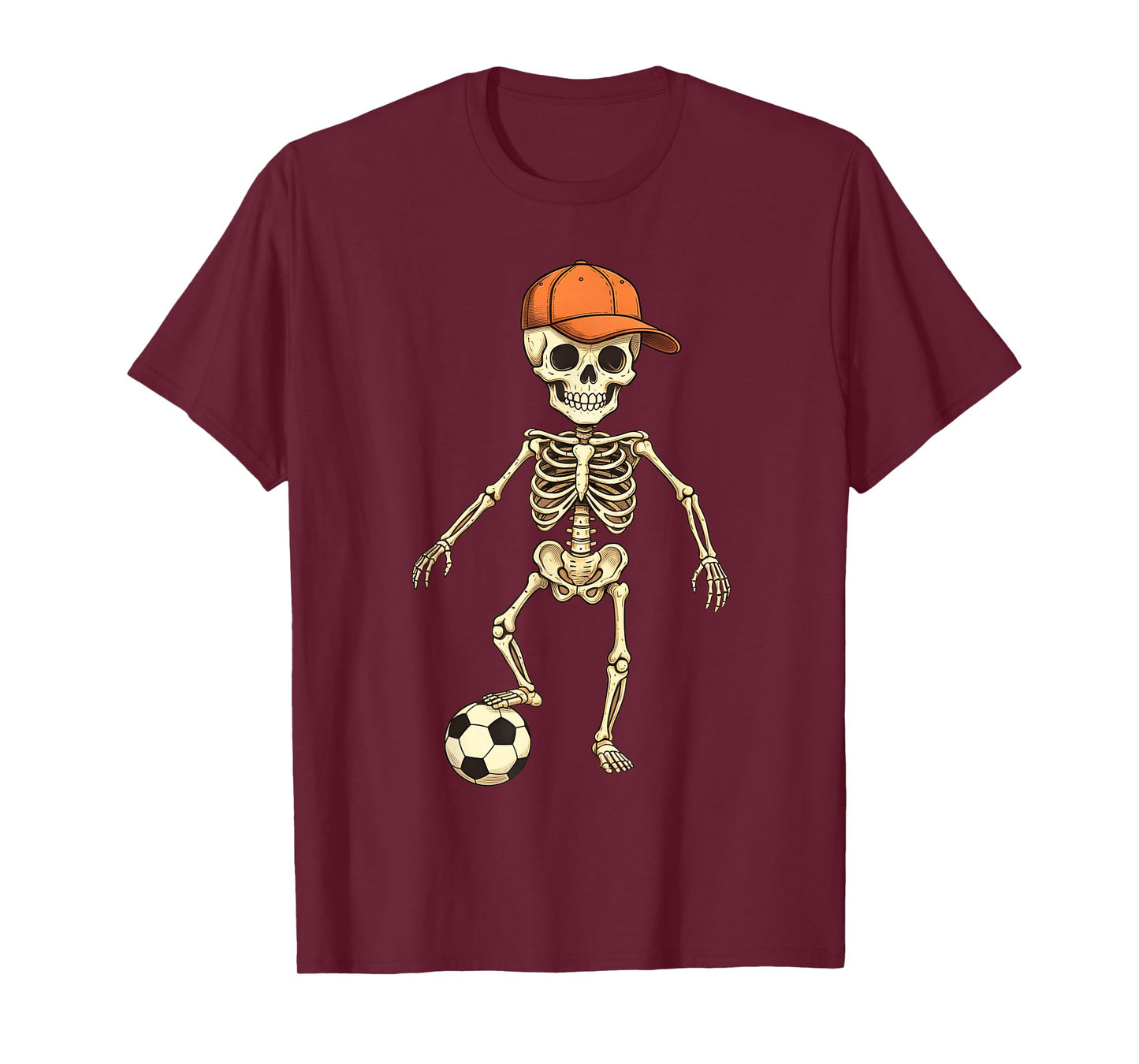 Funny Skeleton Soccer Player Halloween Costume T-Shirt