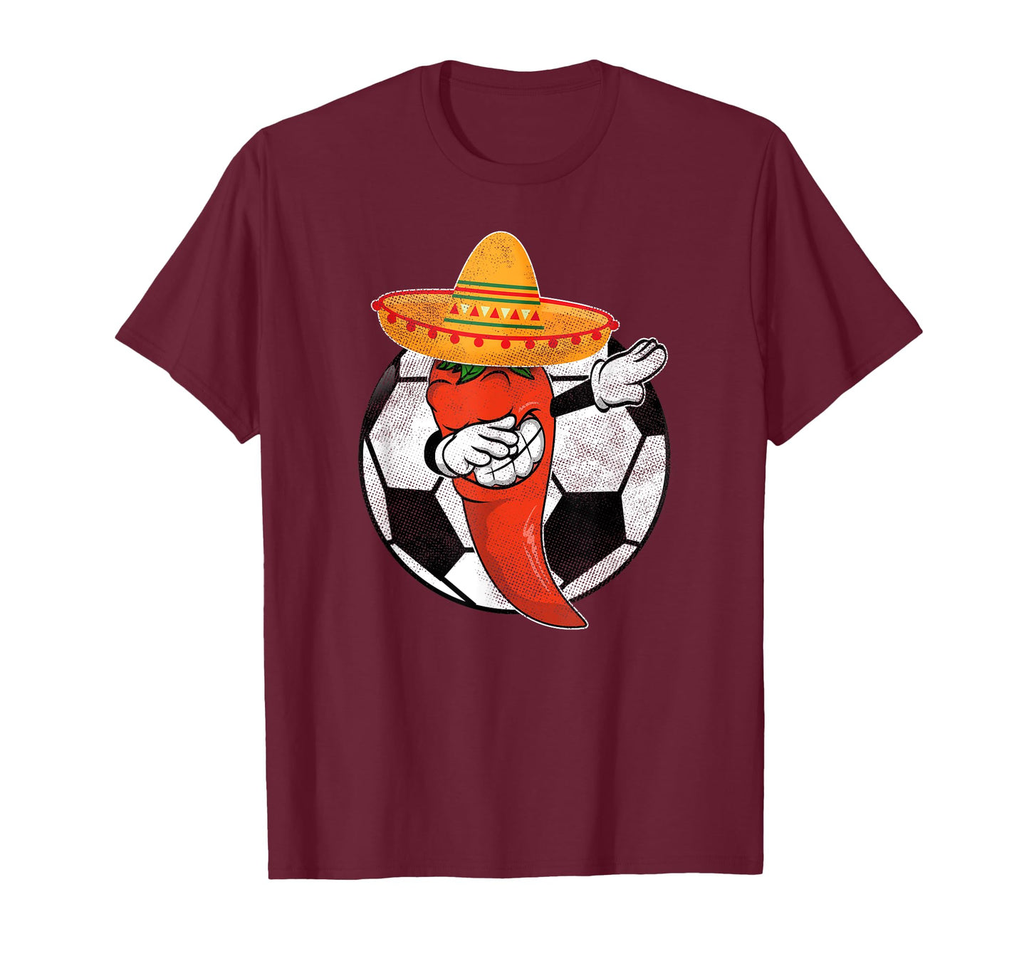 Soccer Ball Dabbing Hot Pepper Mexican Chili Cinco de Mayo T-Shirt