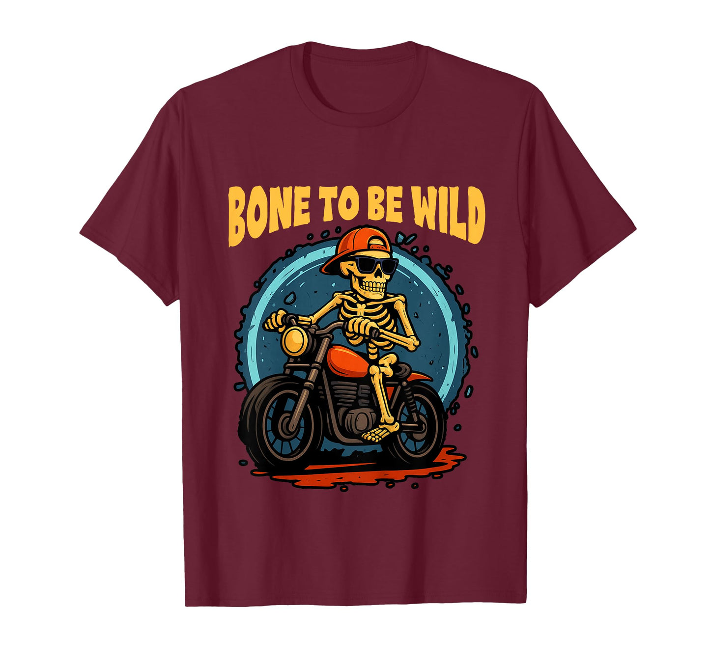 Kids Halloween Vibes Spooky Dirt Bike Riding Bone to Be That Wild T-Shirt