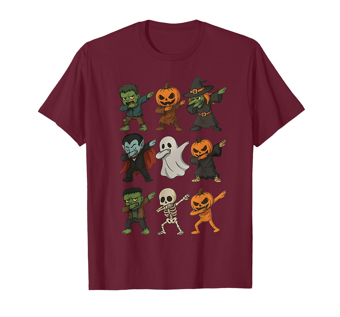 Halloween Ghost Pumpkin Skeleton Dab Costume Boys Girls Kids T-Shirt