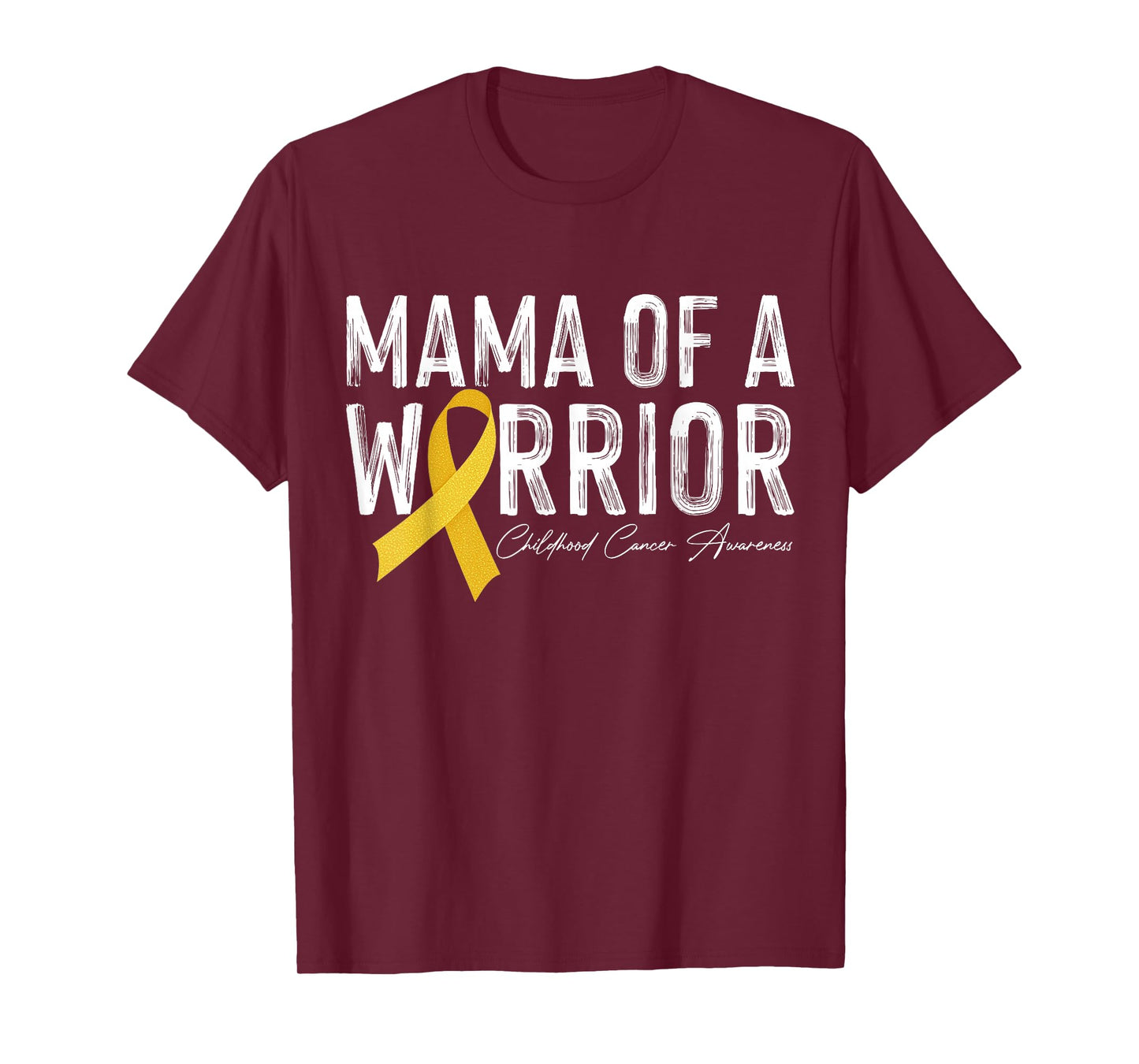 Mama of A Warrior Childhood Cancer Awareness Wear Gol-d T-Shirt