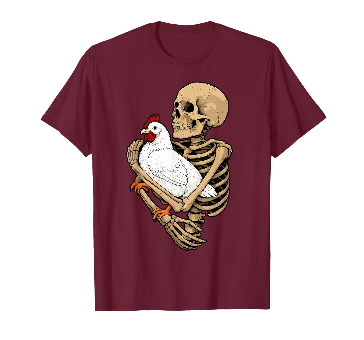 Skeleton Chicken Halloween Farm Animal Spooky Season Farmer T-Shirt