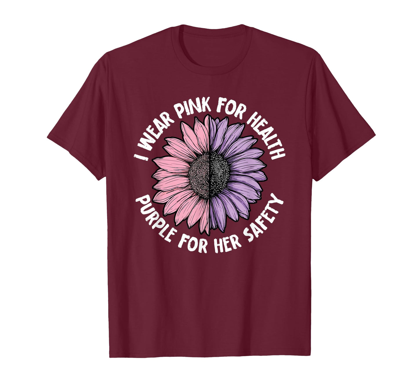 I Wear Pink and Purple Awareness Flower T-Shirt