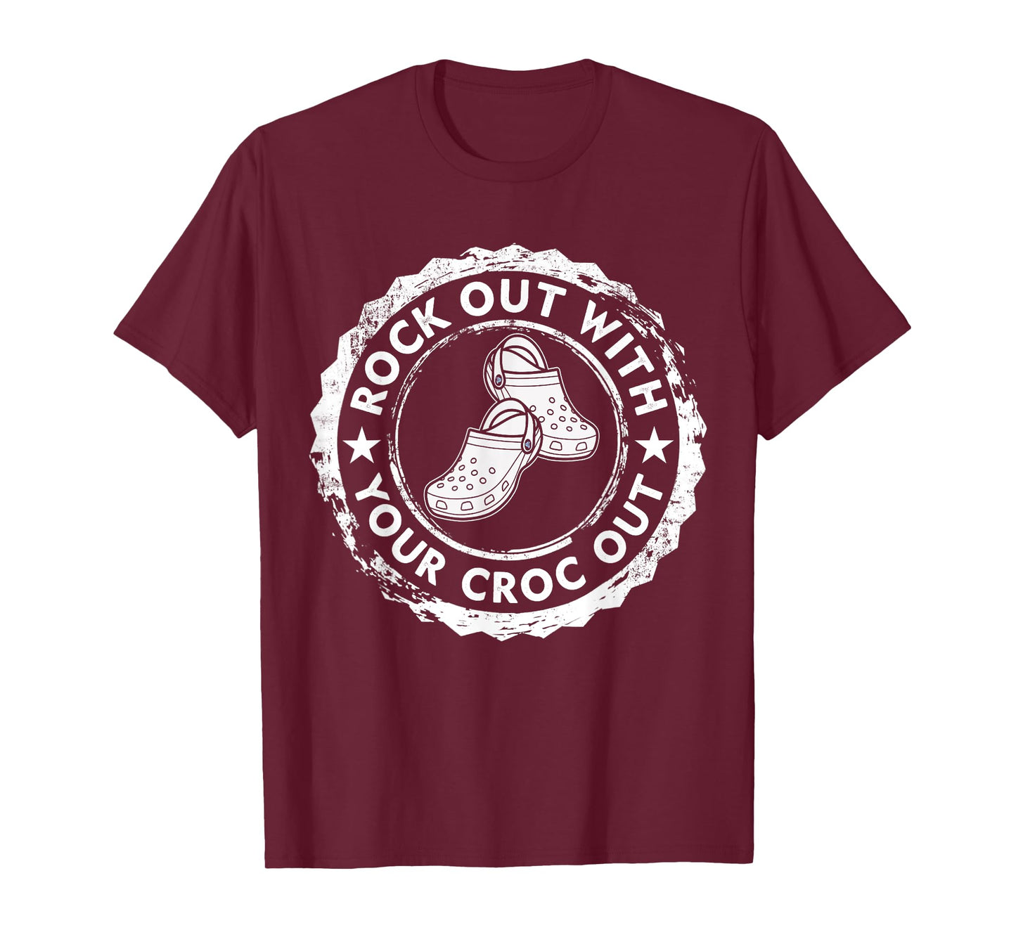 Distressed Retro Rock Out With Your Croc Out Nurse Tee T-Shirt