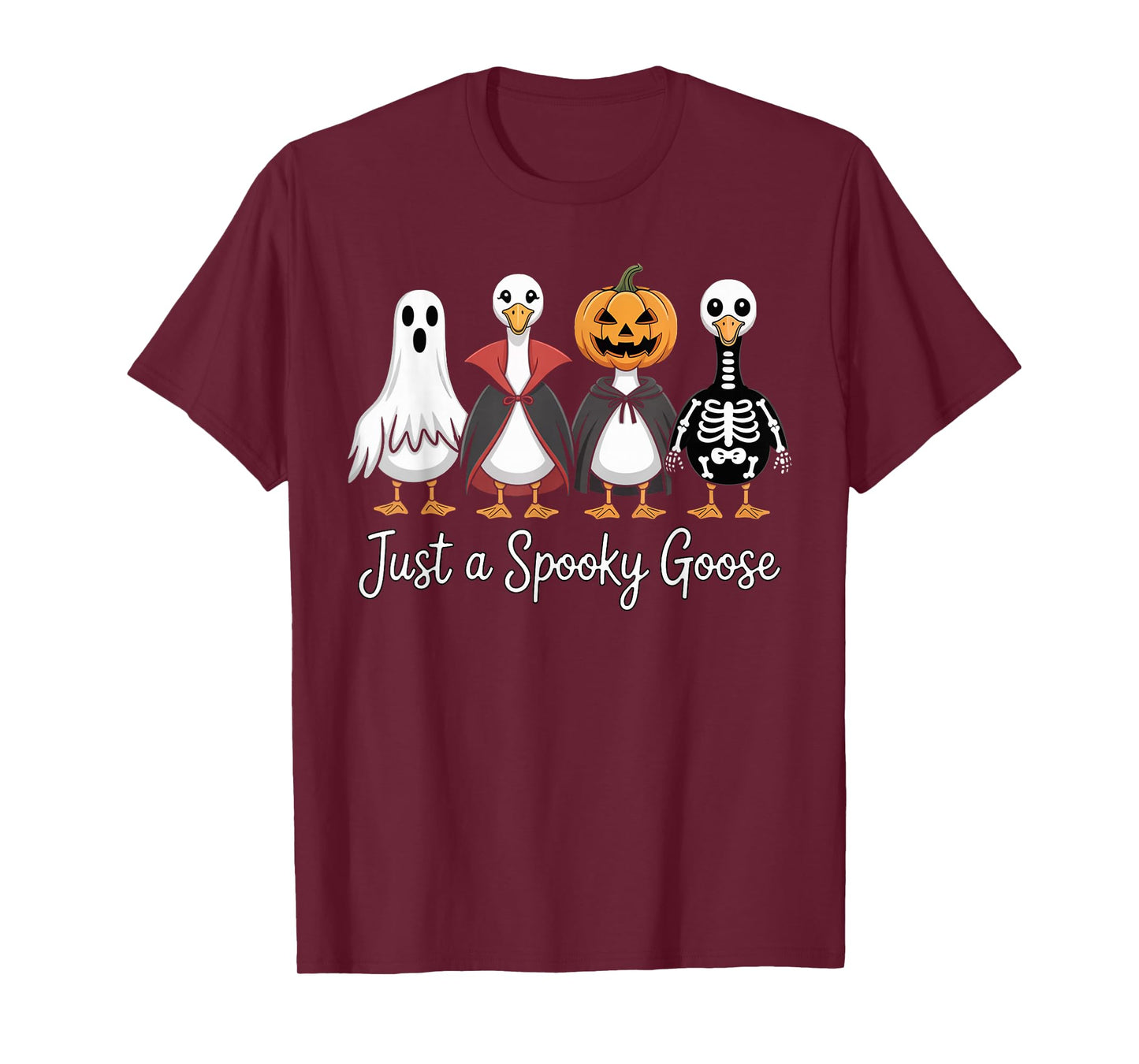 Funny Spooky Goose Witch Ghost Halloween Costume Boys Girls T-Shirt