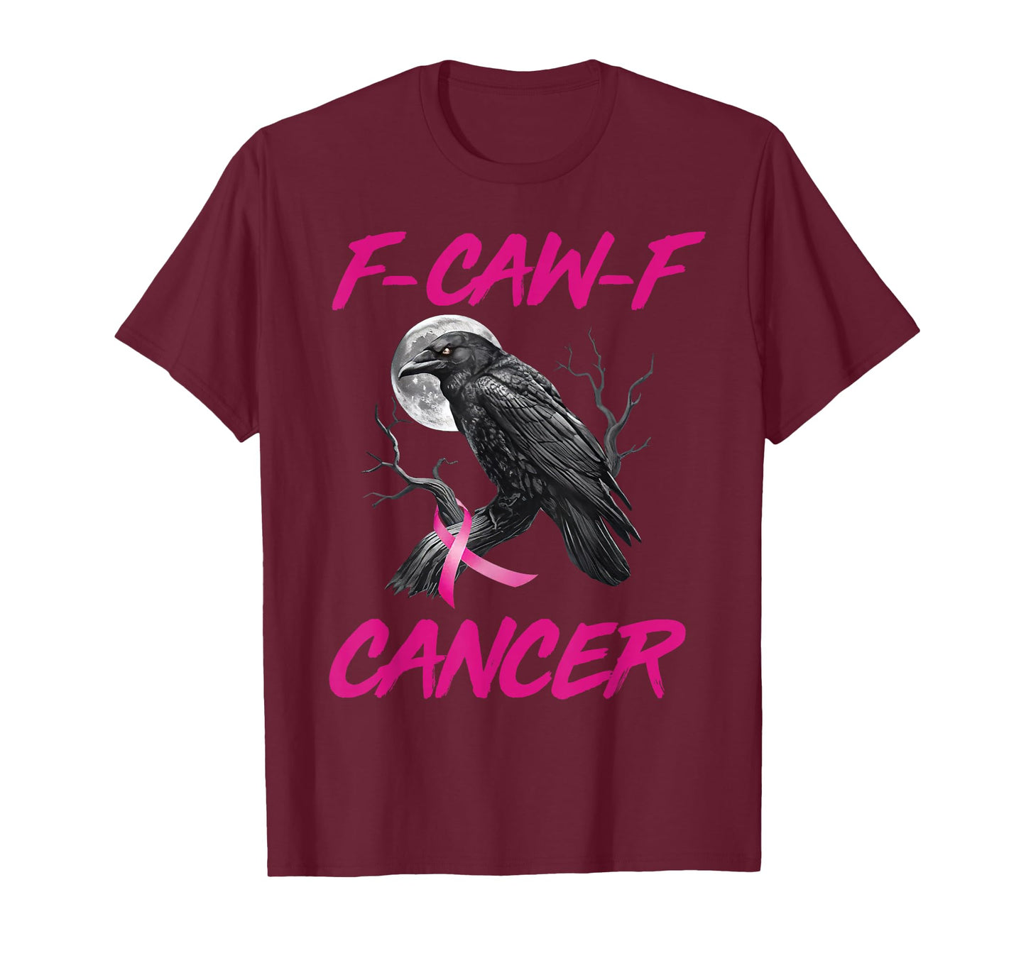 F-Caw-F Raven Pink Ribbon Breast Cancer Awareness Month T-Shirt