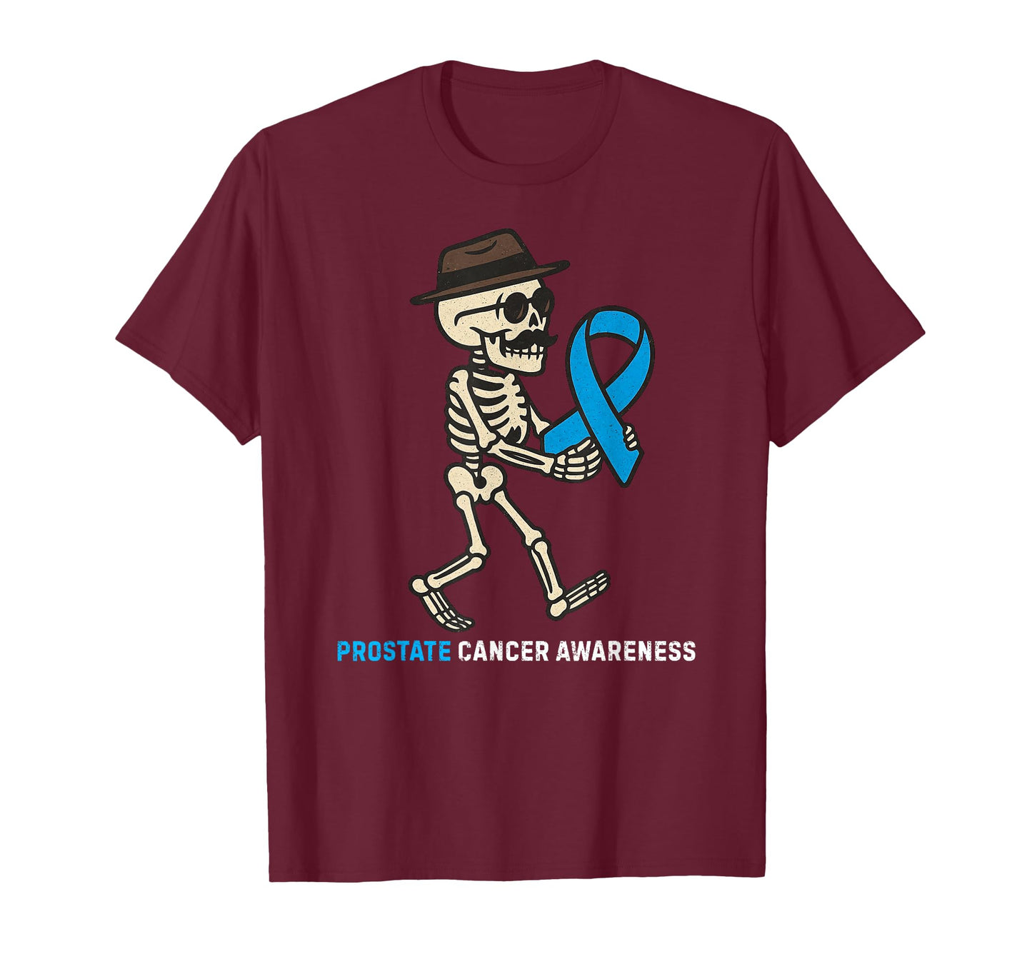 Skeleton Halloween Vintage Prostate Cancer Awareness T-Shirt