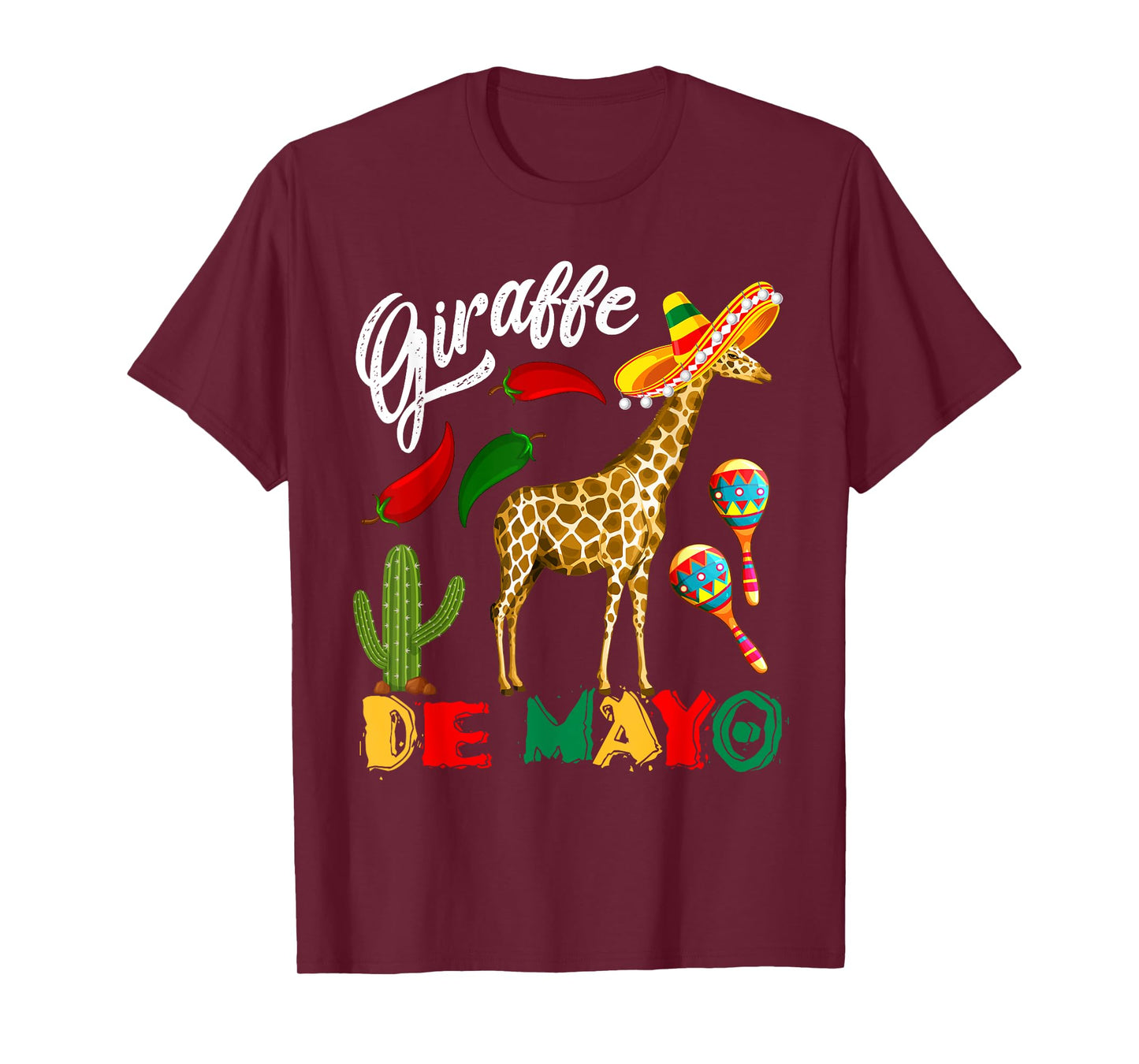 Giraffe De Mayo Mexican Giraffe Sombrero Cinco De Mayo T-Shirt