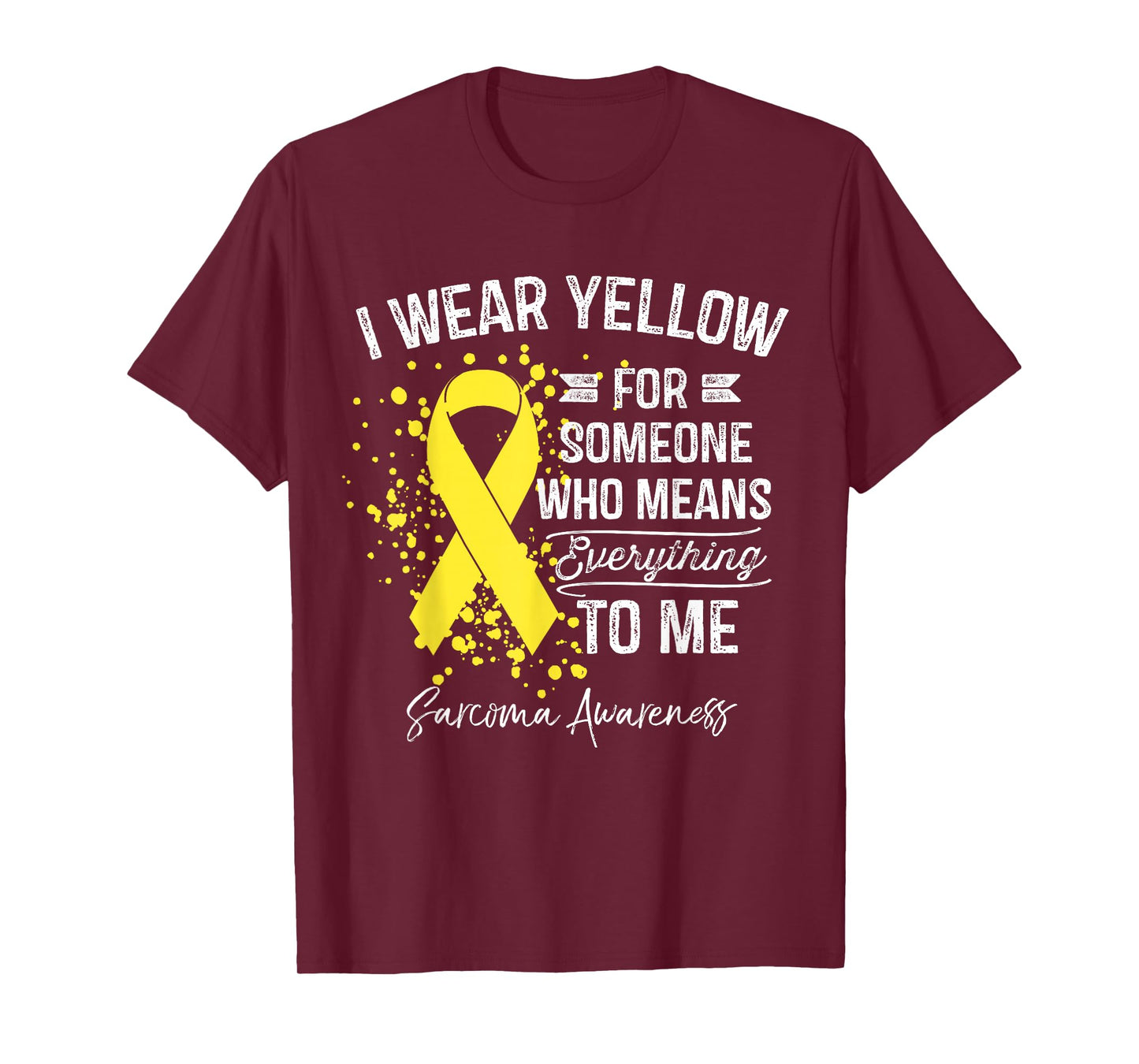 I Wear Yellow Shirt Sarcoma Cancer Yellow Ribbon Awareness T-Shirt