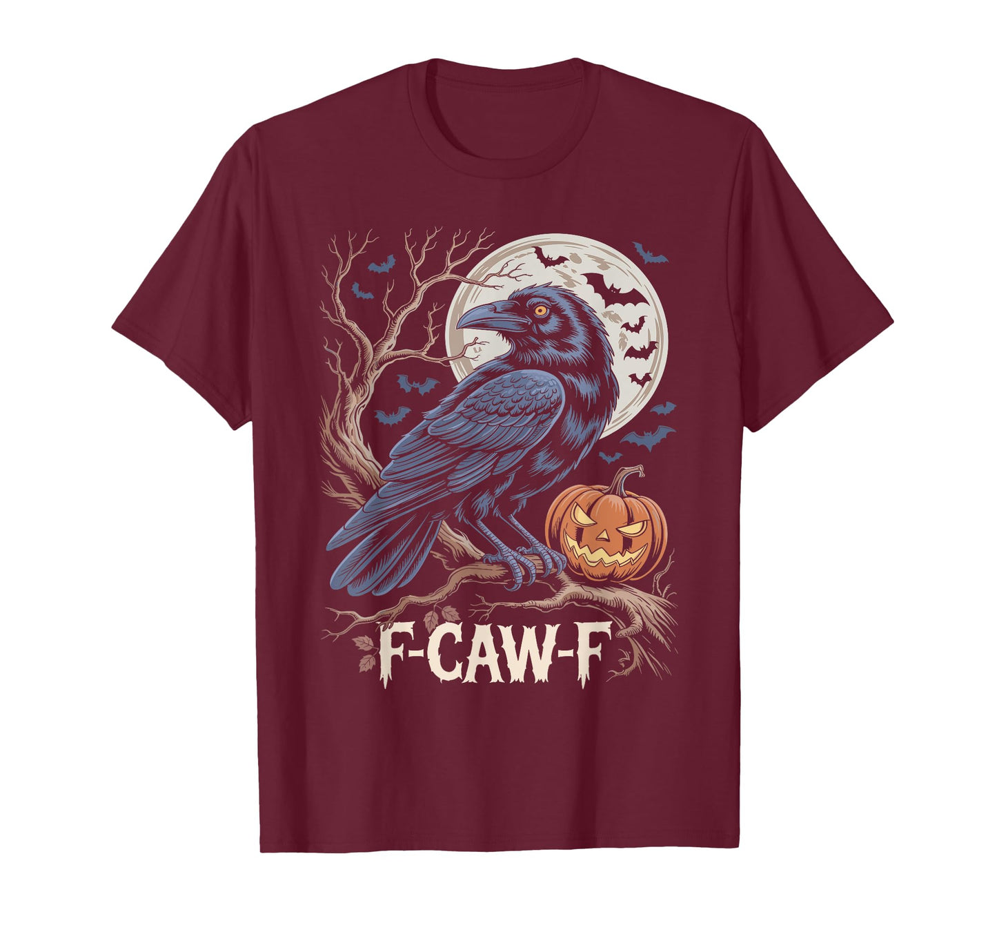 Retro F-Caw-F Black Bird Crow Funny Crow Bird Cawing Grunge T-Shirt