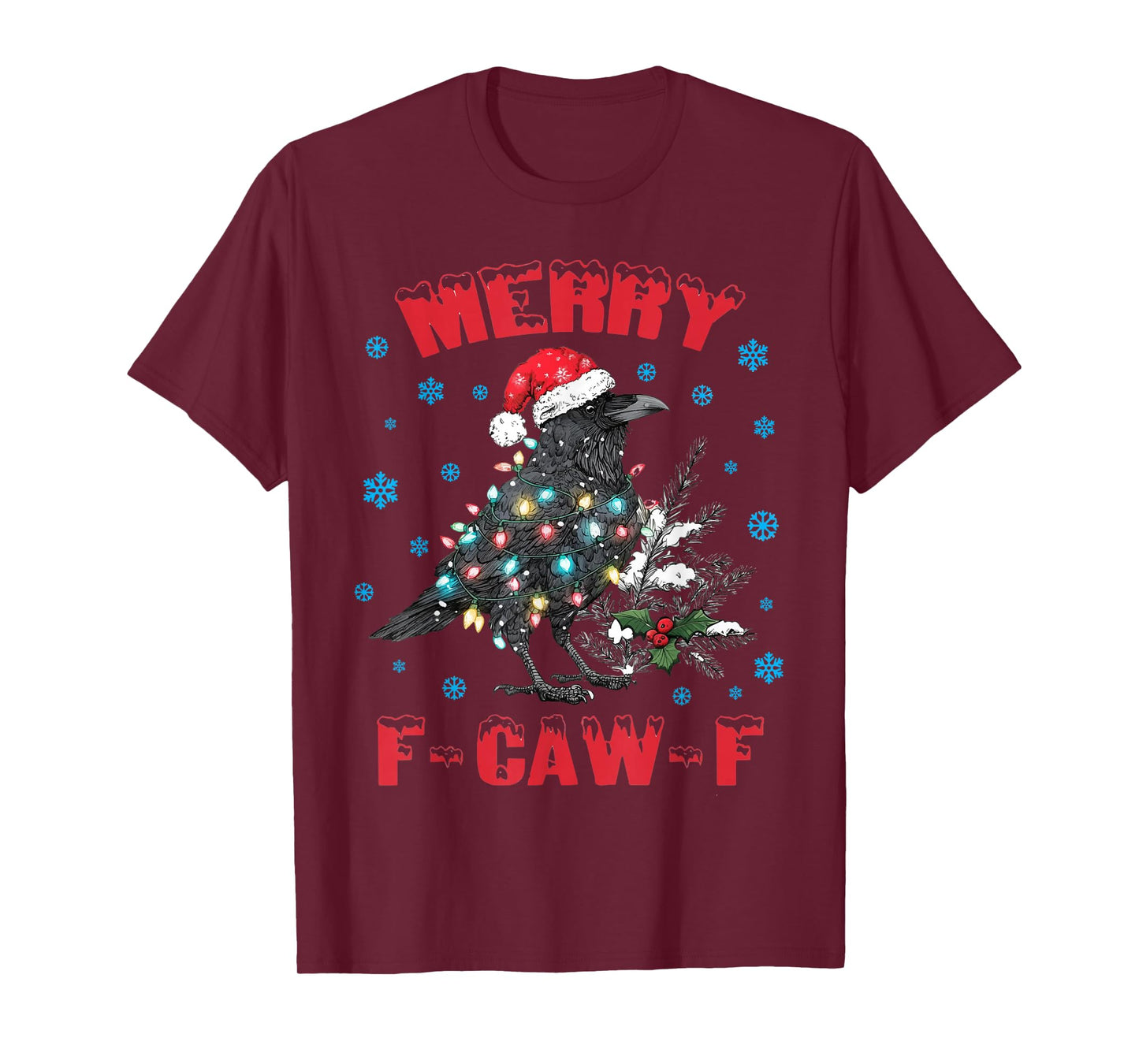Black Crow F-Caw-F Funny Black Bird Christmas Adult Humor T-Shirt