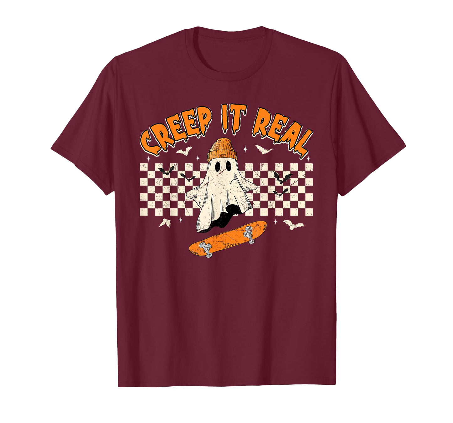 Vintage Retro Halloween Creep It Real Ghost Boy Fall Season T-Shirt