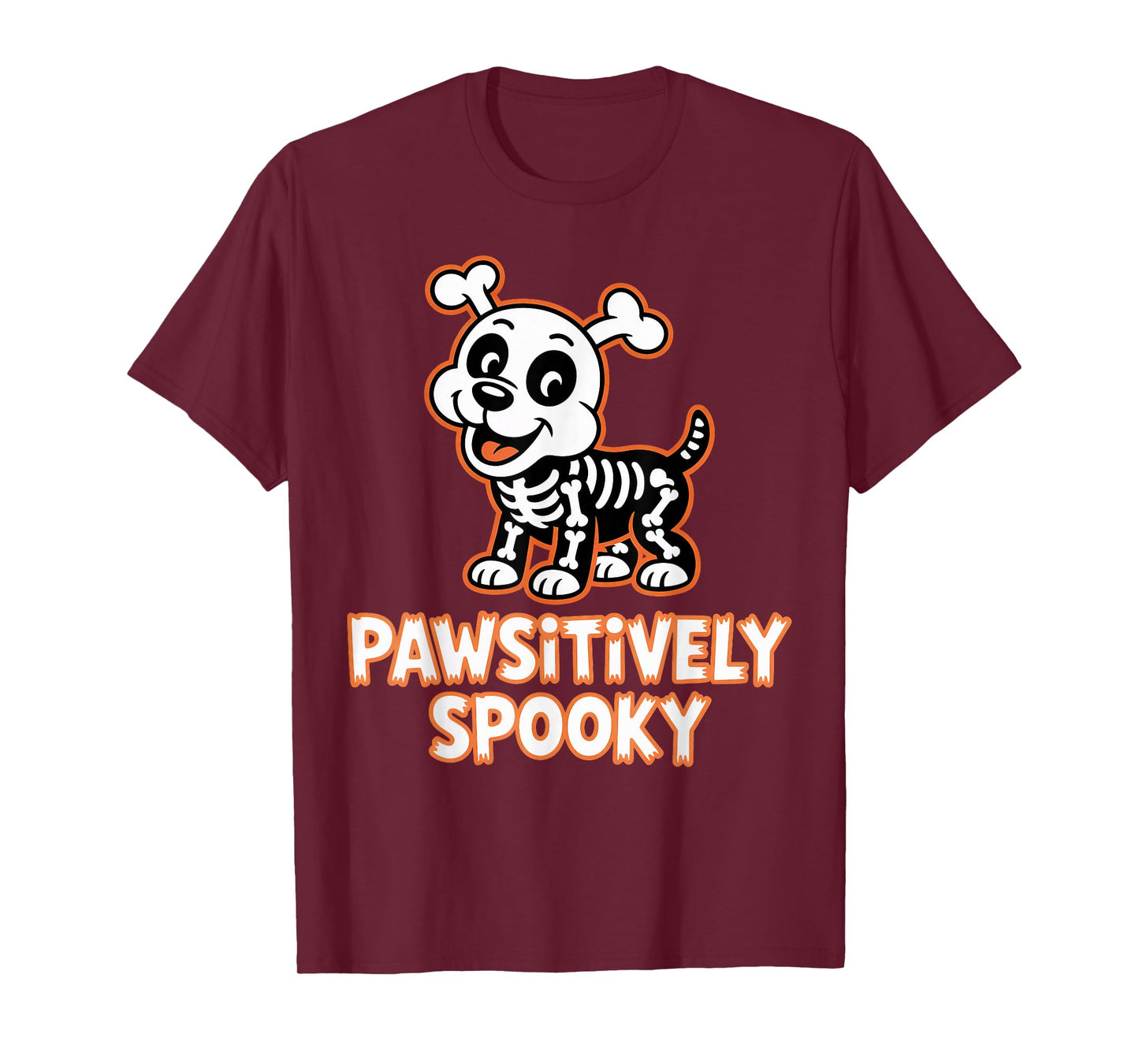 Pawsitively Spooky Dog Skeleton Halloween Costume T-Shirt