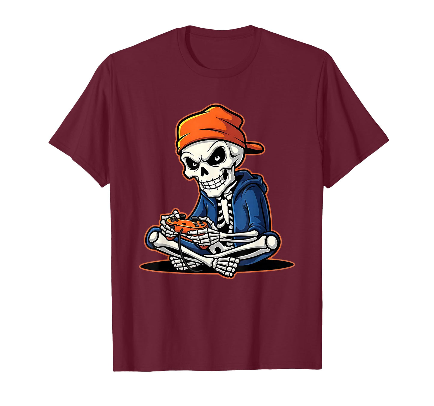 Halloween Skeleton Gamer Video Gaming Funny Skeleton T-Shirt