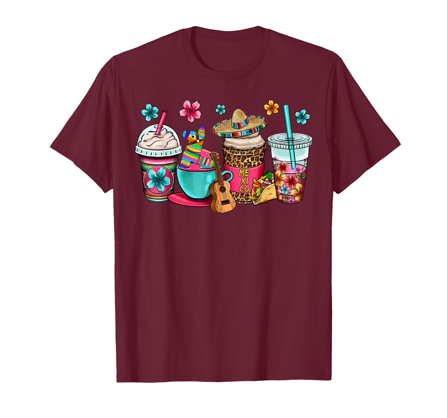 Mexico Fiesta Coffe Cups Patriotic Mexicans Independence Day T-Shirt