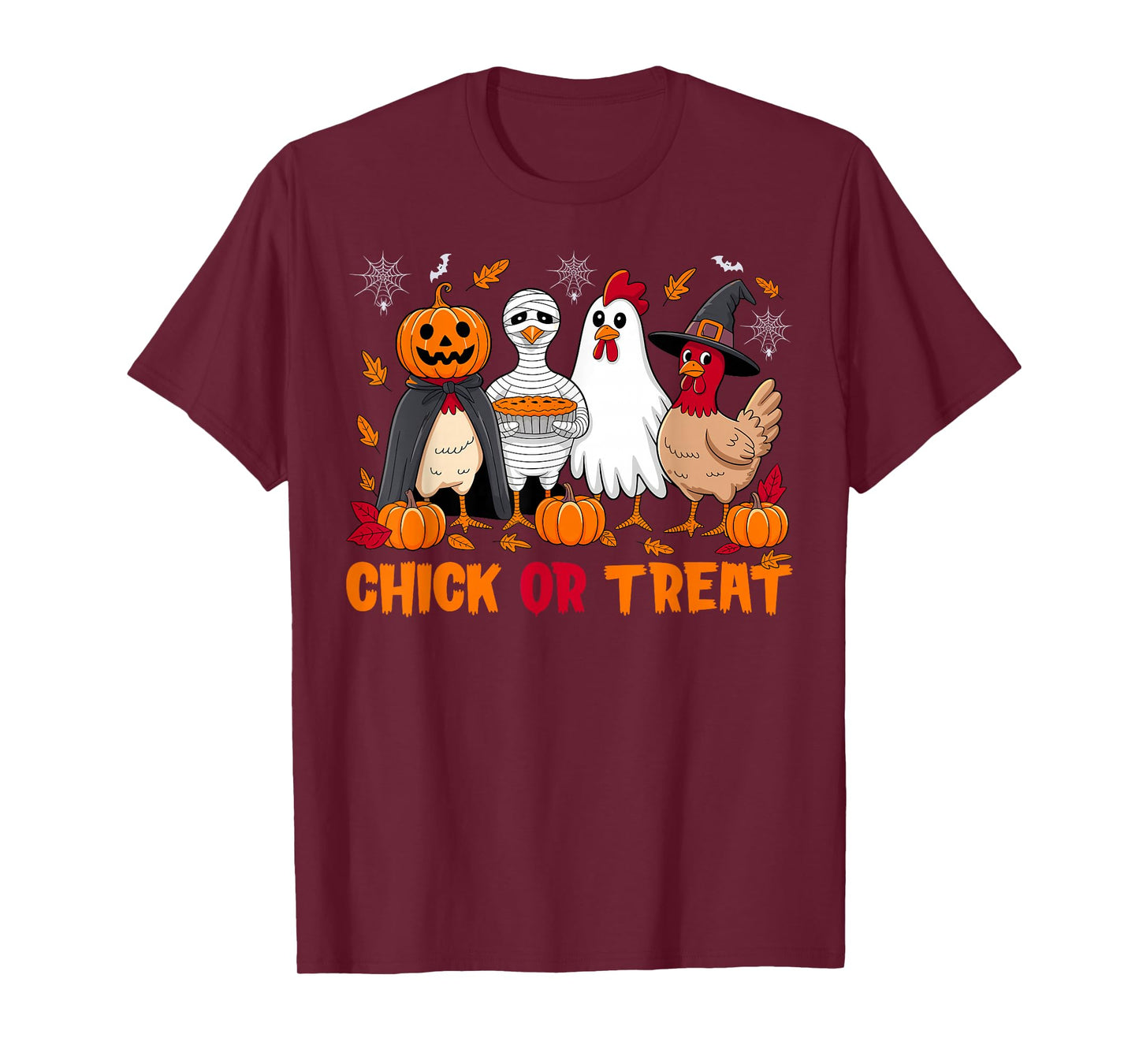 Chick Or Treat Halloween Witch Spooky Chicken Lover Farmer T-Shirt