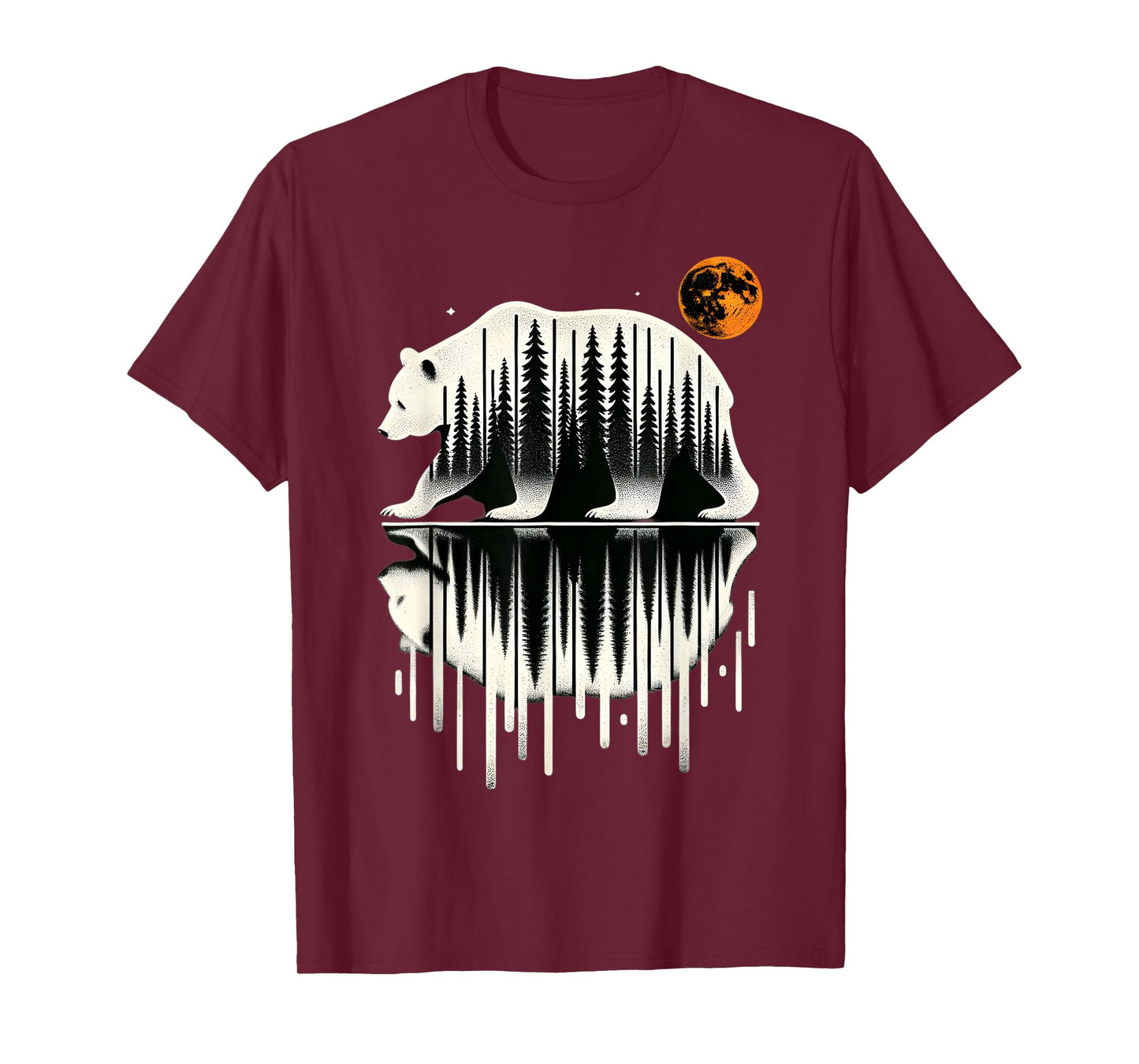 Pine Tree Silhouette Reflection Sunset Wilderness Hiking T-Shirt