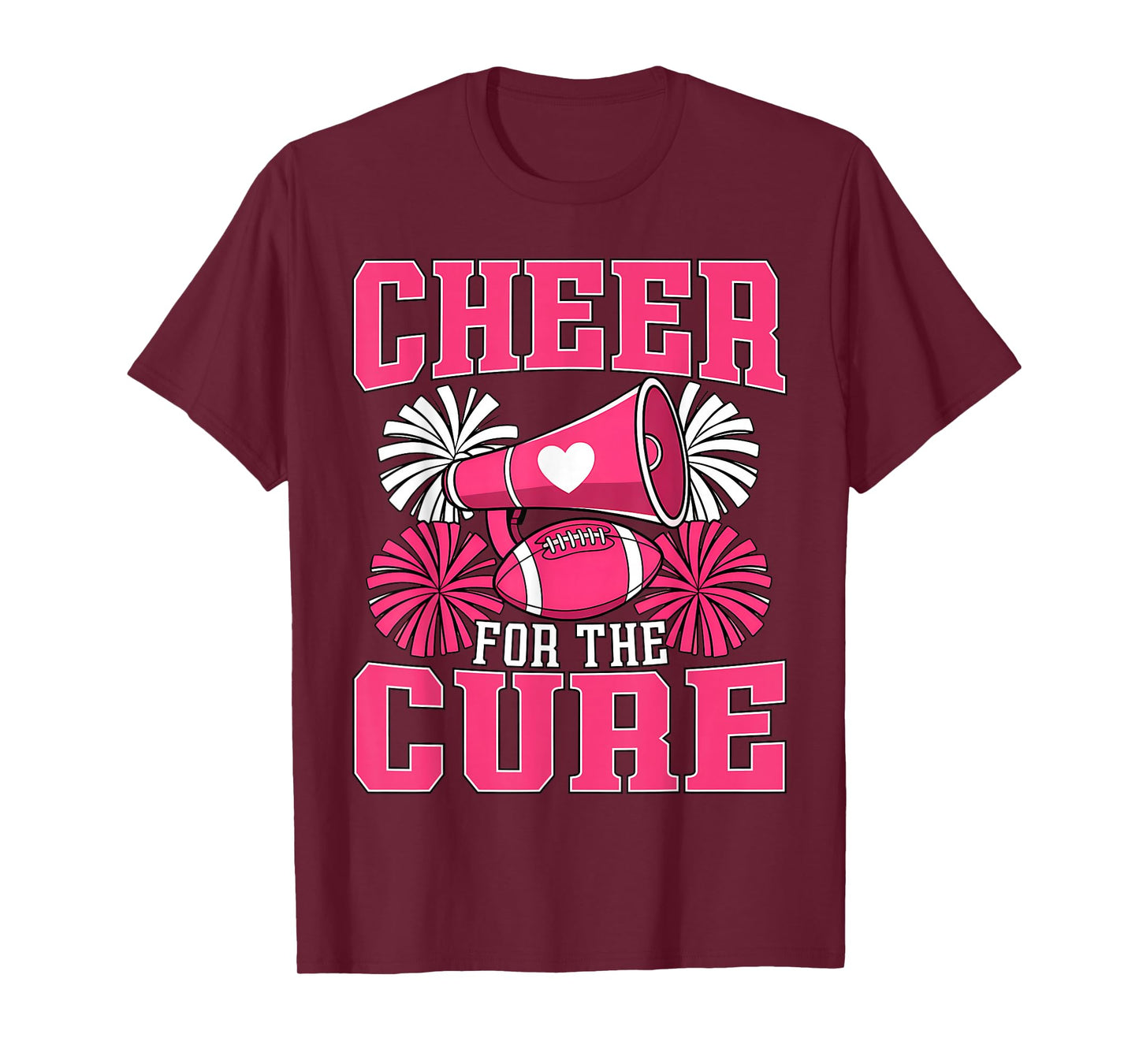Cheer for The Cure Breast Cancer Awareness Cheerleader Funny T-Shirt