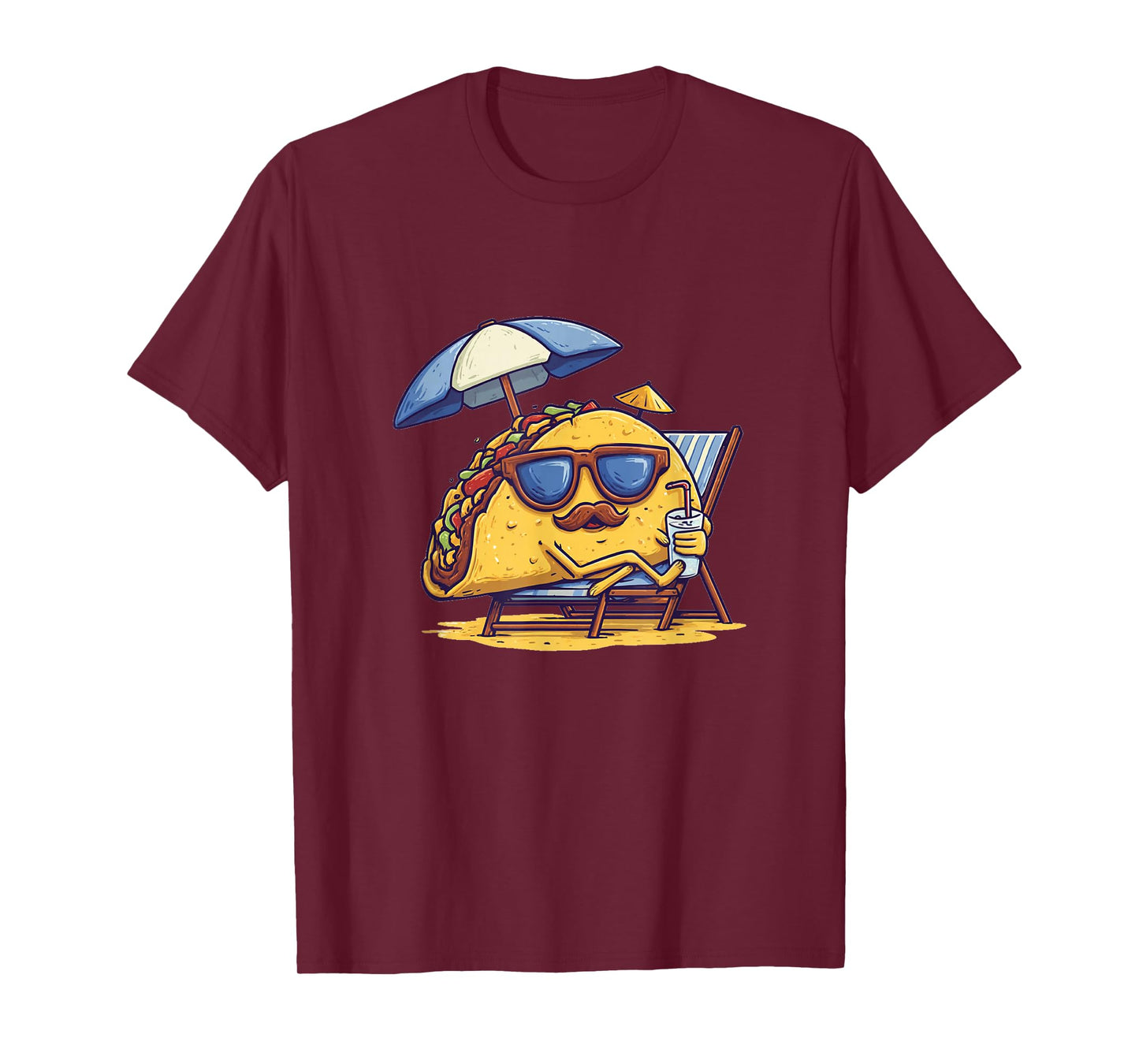 Holiday Taco with Sunglasses and Beard for Vacation Fans T-Shirt