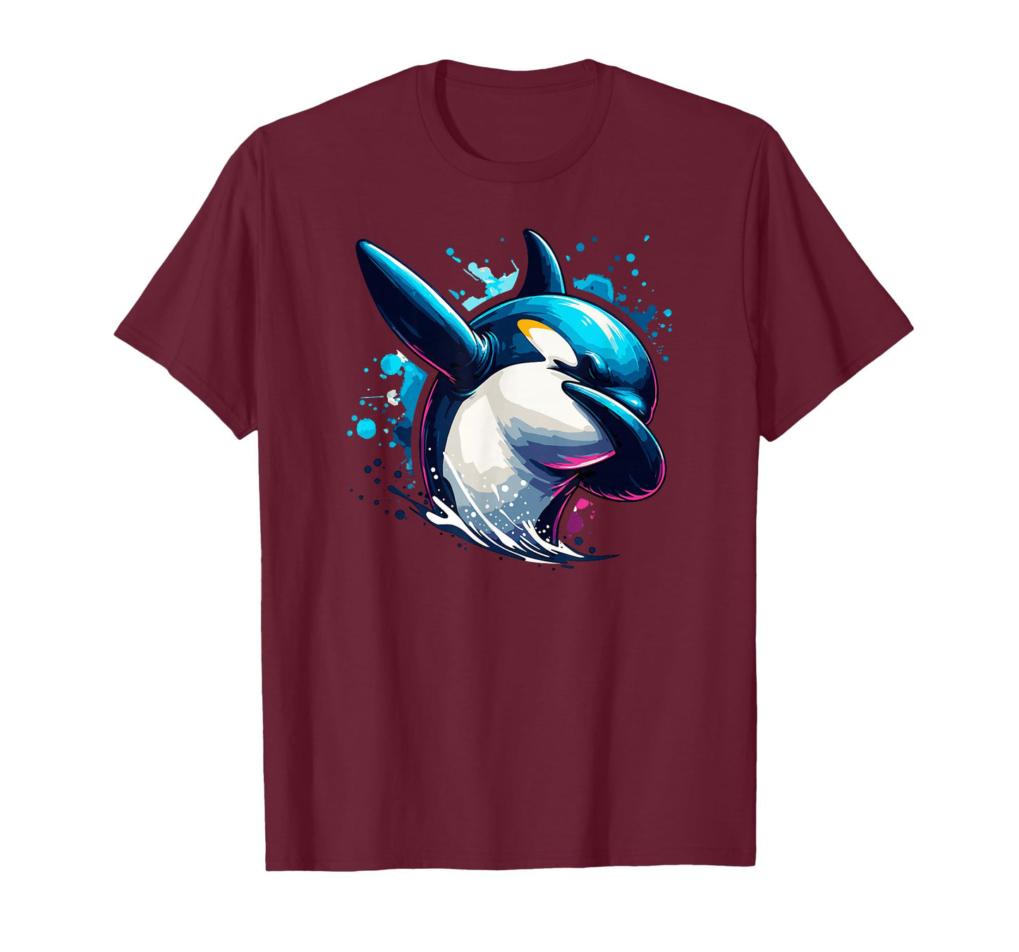 Dabbing Orca Whale Colorful Splash T-Shirt