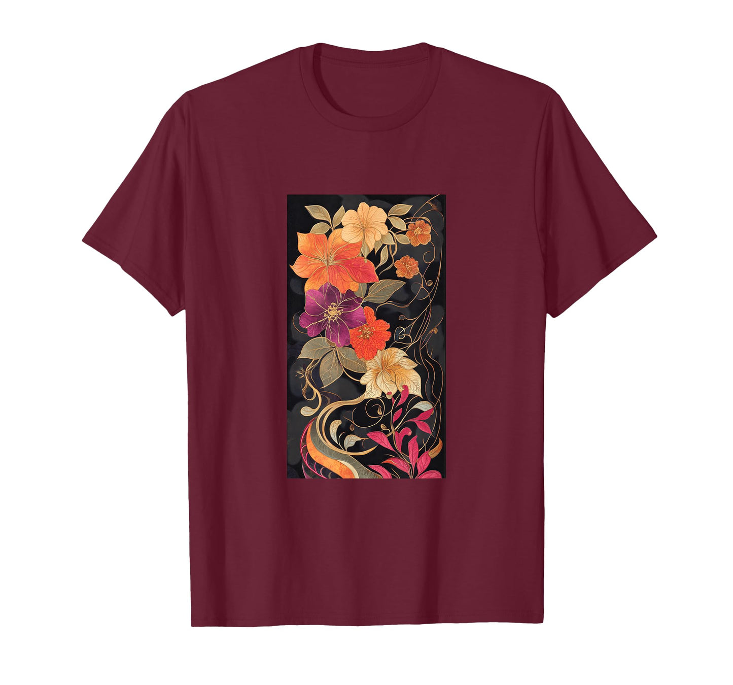 Vibrant Mosaic Summer Tiles Floral Botanical T-Shirt