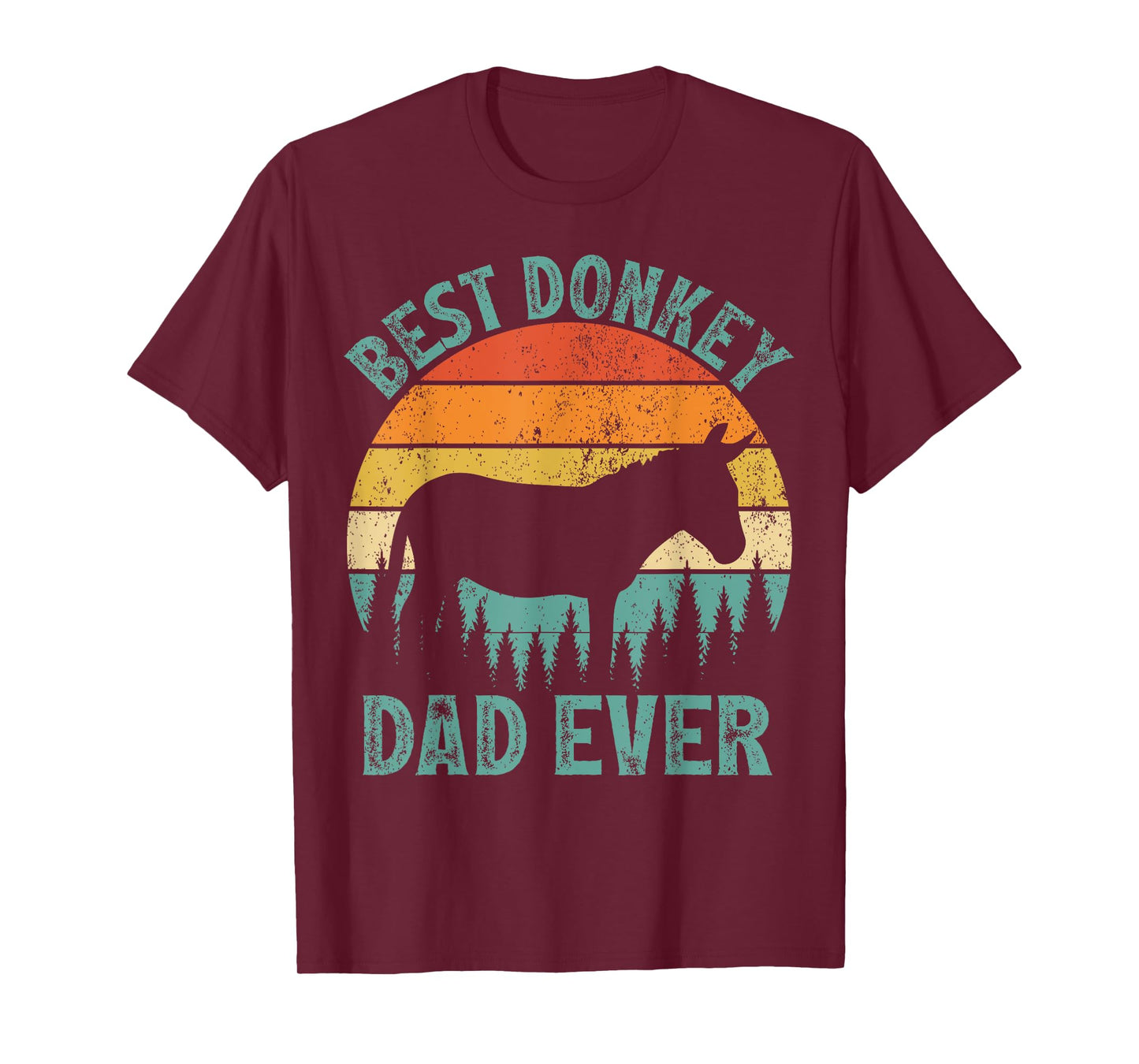 Funny Donkey Vintage Best Donkey Dad Ever Father's Day T-Shirt