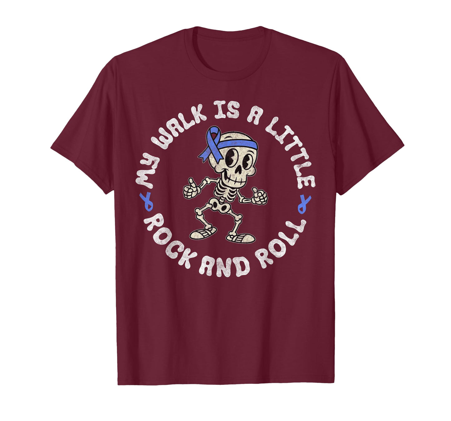 Funny Ataxia Awareness Day Skeleton Rock and Roll Tee T-Shirt