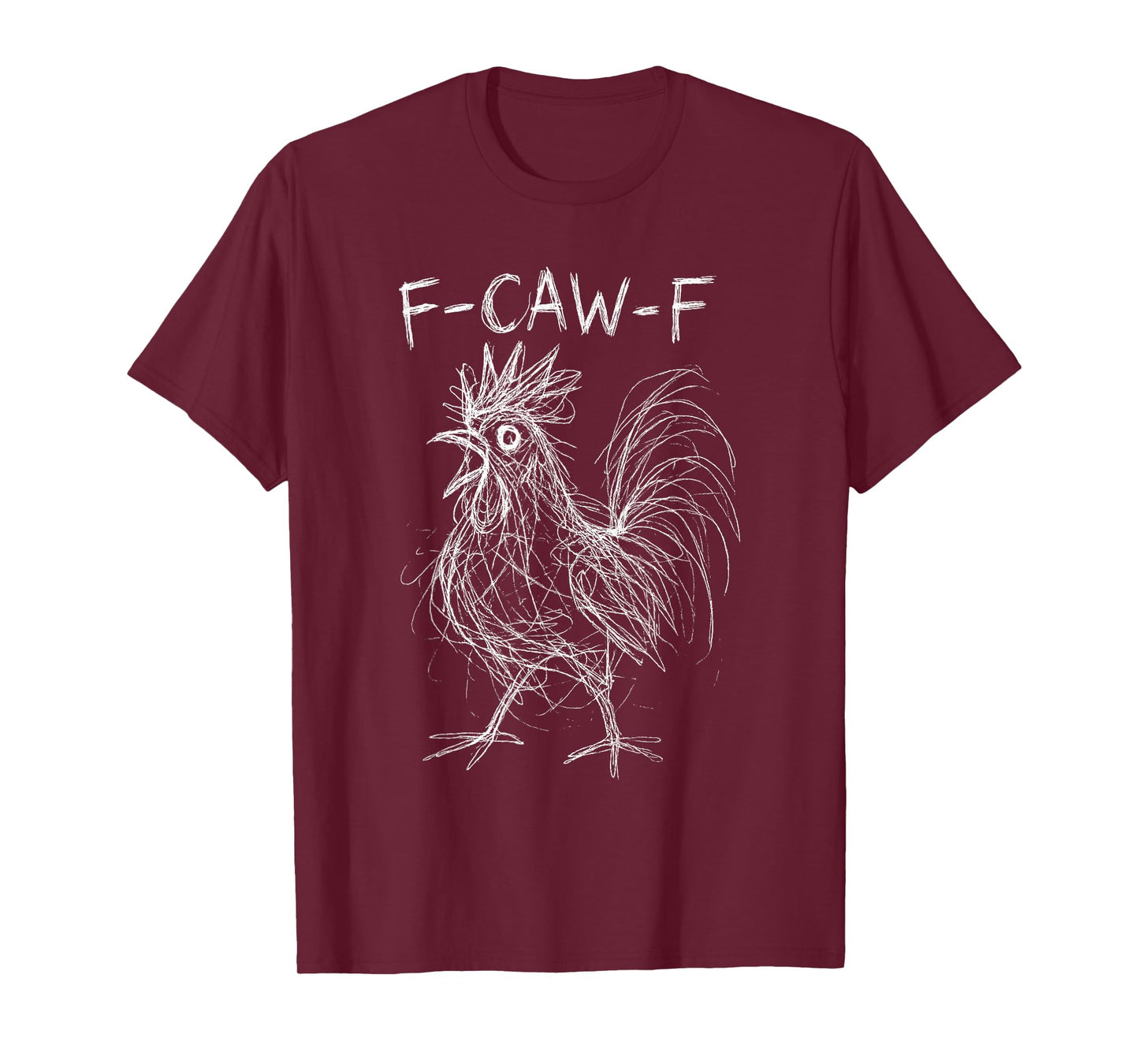 Funny Rooster Abstract Line Art F-Caw-F Meme Quote Graphic T-Shirt