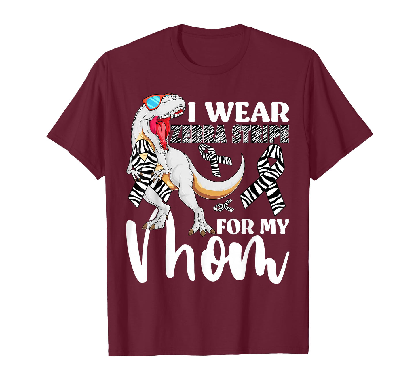 I Wear Zebra Stripe For My Mom Carcinoid Cancer Awareness T-Shirt