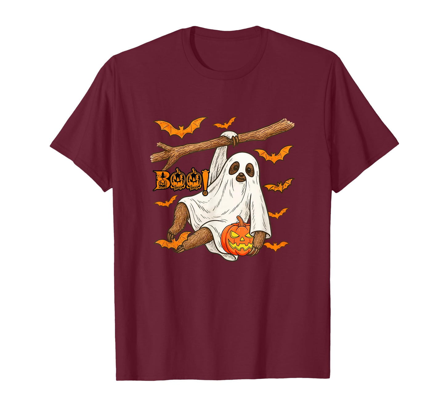 Boo Halloween Sloth Cosplay Ghost Costume Animal Lover T-Shirt