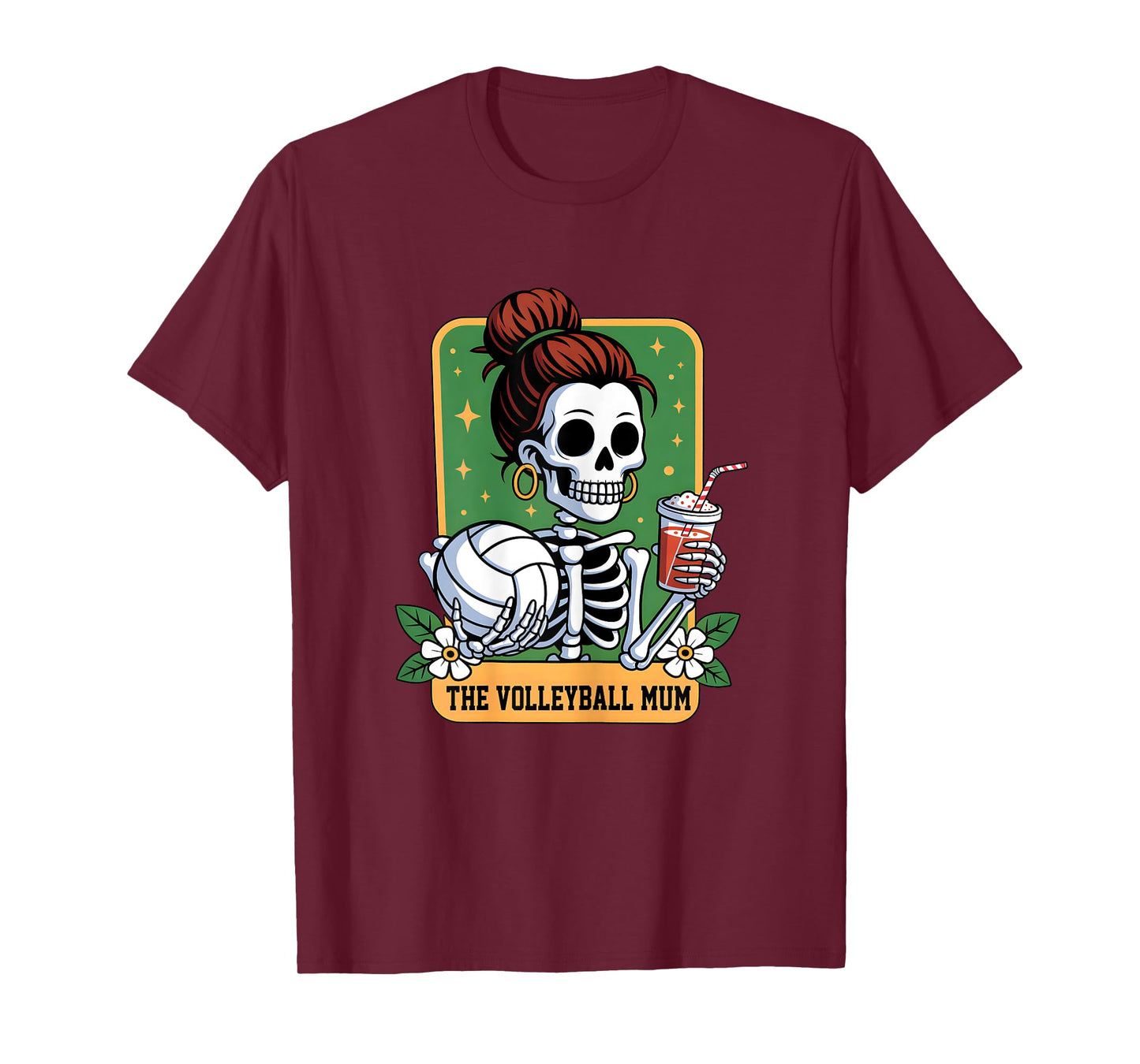 The Volleyball Mum Tarot Card Skeleton Game Day Proud Mums T-Shirt