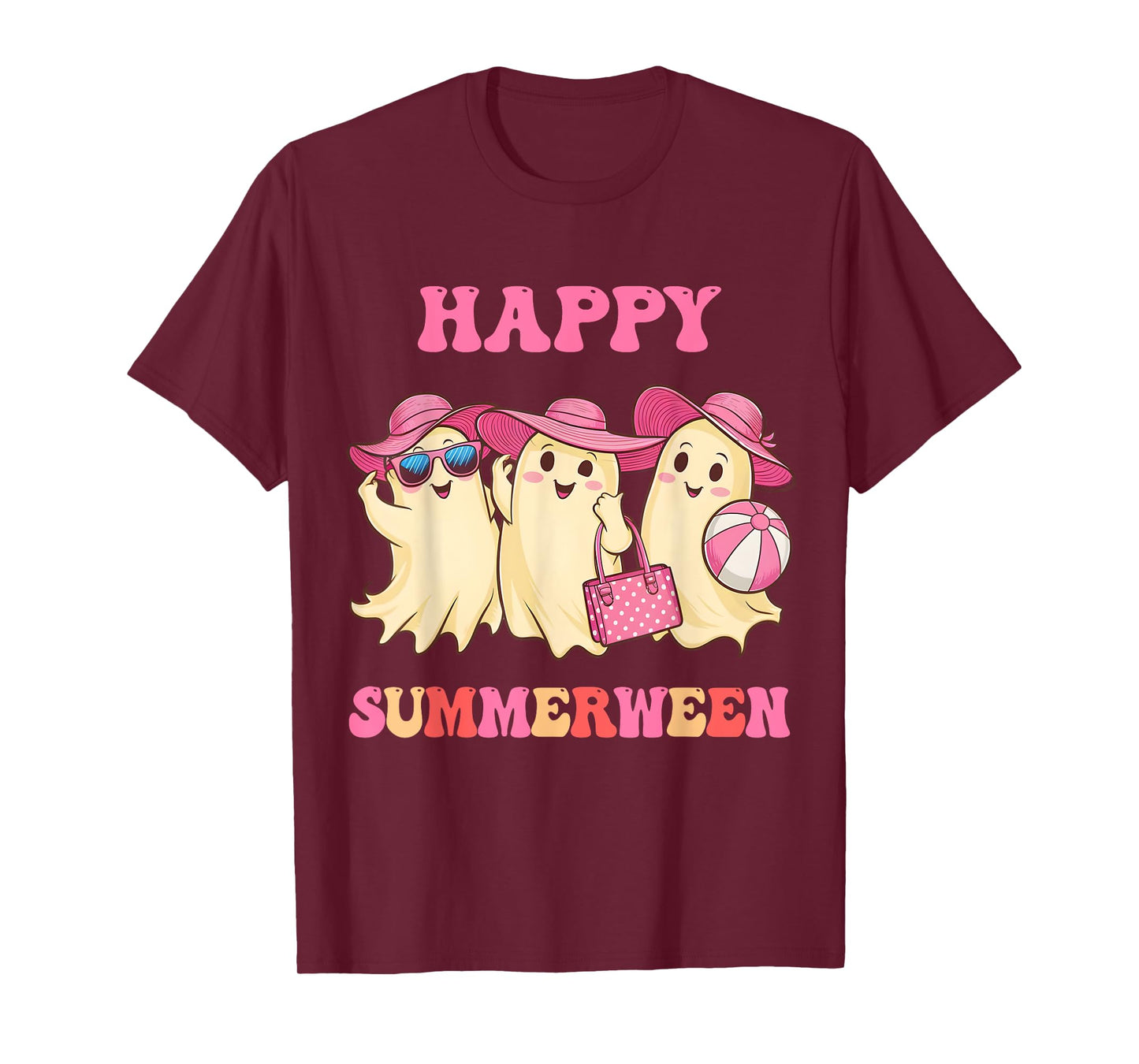 Happy Summerween Summer Halloween Costumes Ghost Lovers T-Shirt
