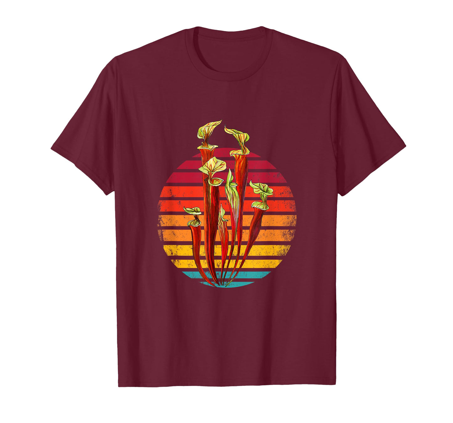 Retro Vintage Sunset Sarracenia Carnivorous Plants T-Shirt