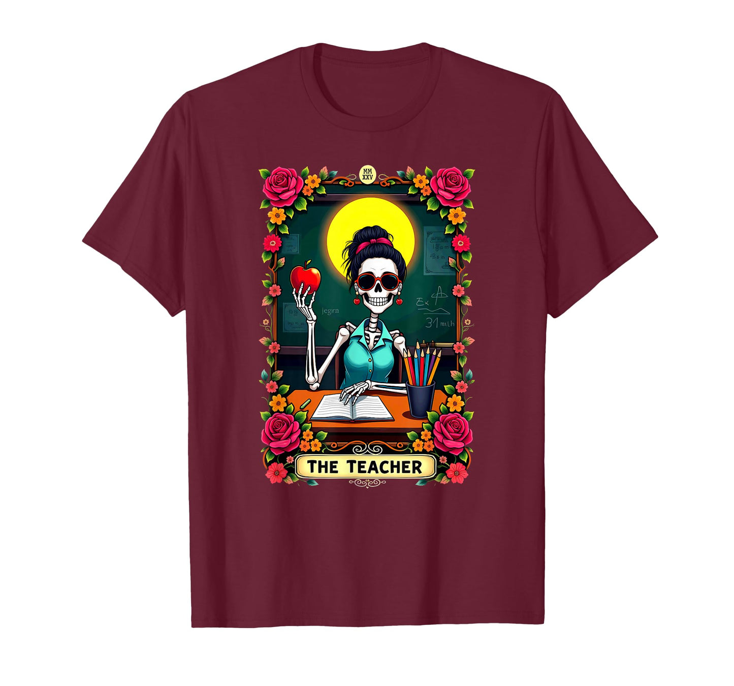 Gothic Tarot Card The Teacher Skeleton T-Shirt