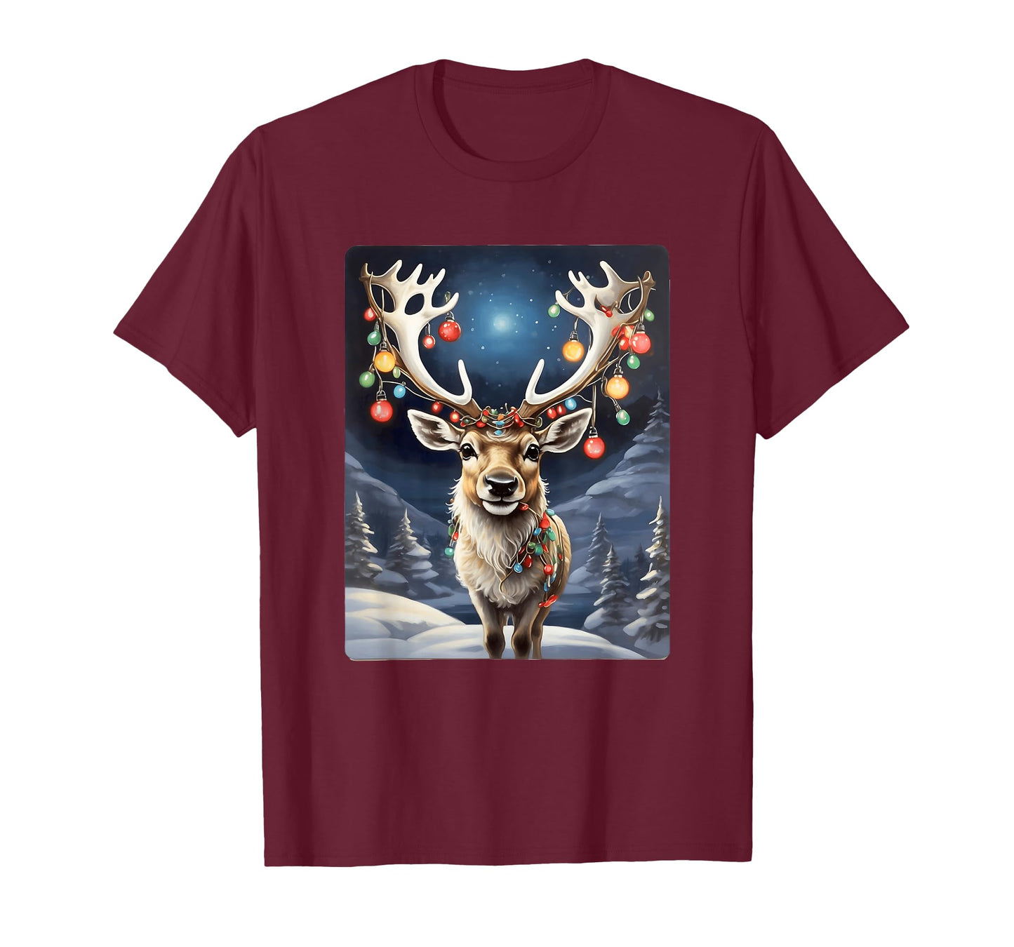 Enchanted Reindeer: Antlers Aglow in Winter Christmas Magic T-Shirt