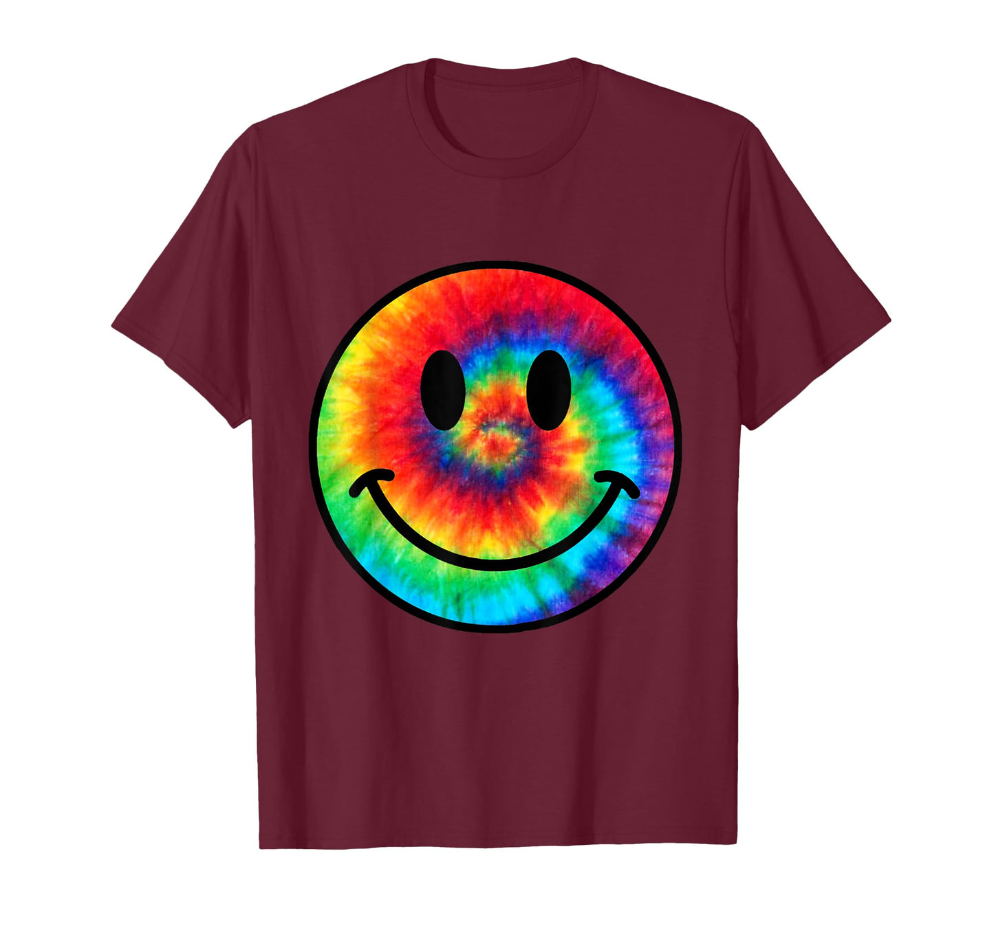 Retro 70s Smile Face Trendy Tie Dye Cute Happy Smile Face T-Shirt