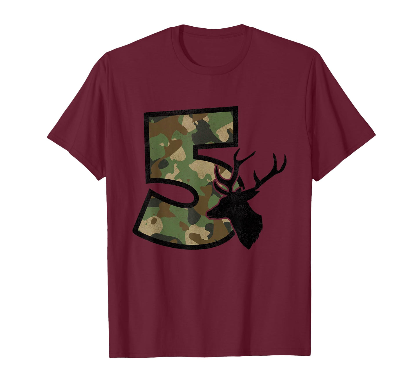 Country Boys Camo 5 Five Year Old Birthday Deer Hunter Theme T-Shirt