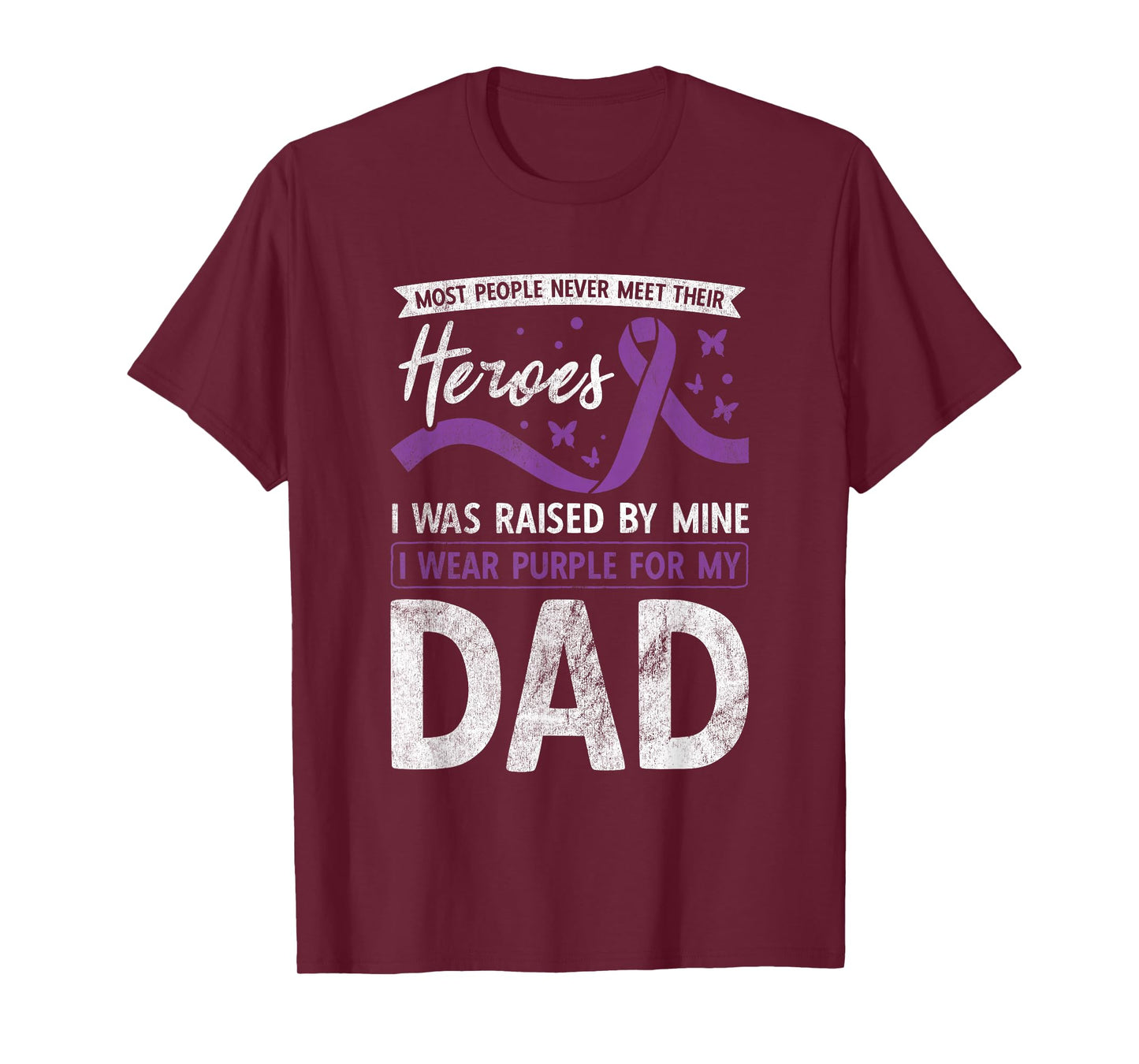 I Wear Purple For My Dad Heroes Pancreatic Cancer Awareness T-Shirt