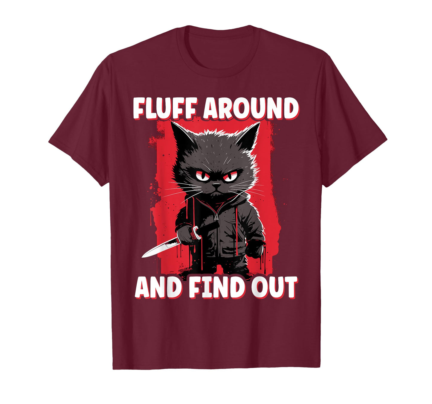 Fluff Around and Find Out, Halloween Anime Cat Funny Fluff Men Women Kids T-Shirt