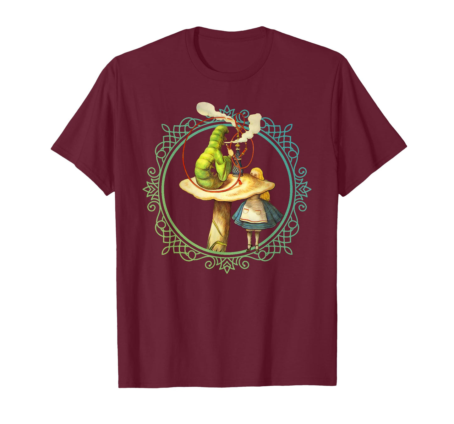 Alice and the Smoking Caterpillar - T Shirt Design T-Shirt