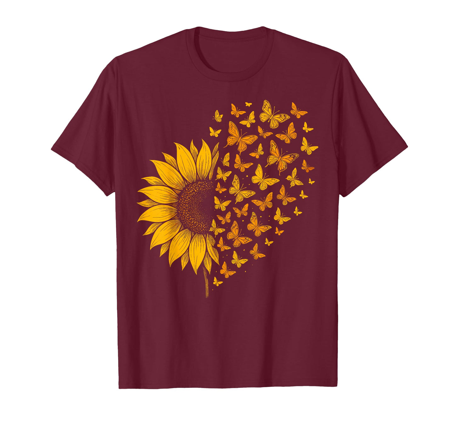 Retro Sunflower with Butterflies T-Shirt