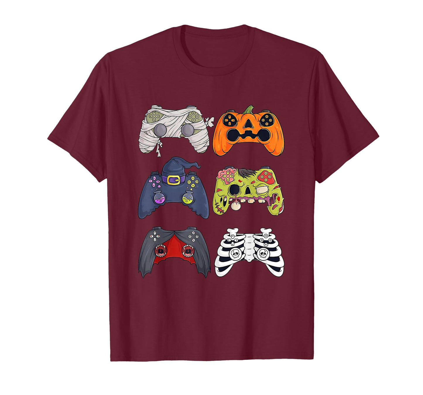 Halloween Skeleton Zombie Gaming Controllers Mummy Boys Kids T-Shirt